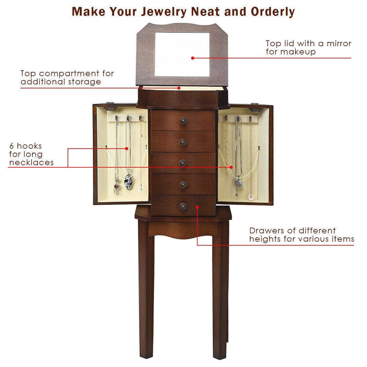 CASAINC WF-HW56416-LA Jewelry-Armoires - View #7