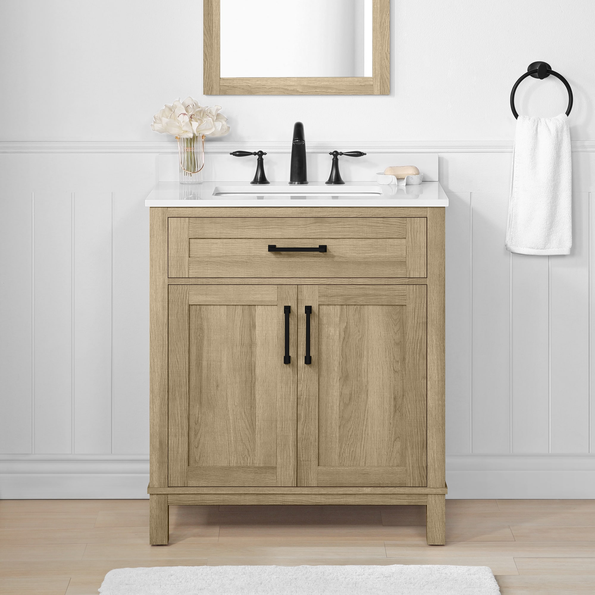 style selections burke 30-in natural oak undermount single sink