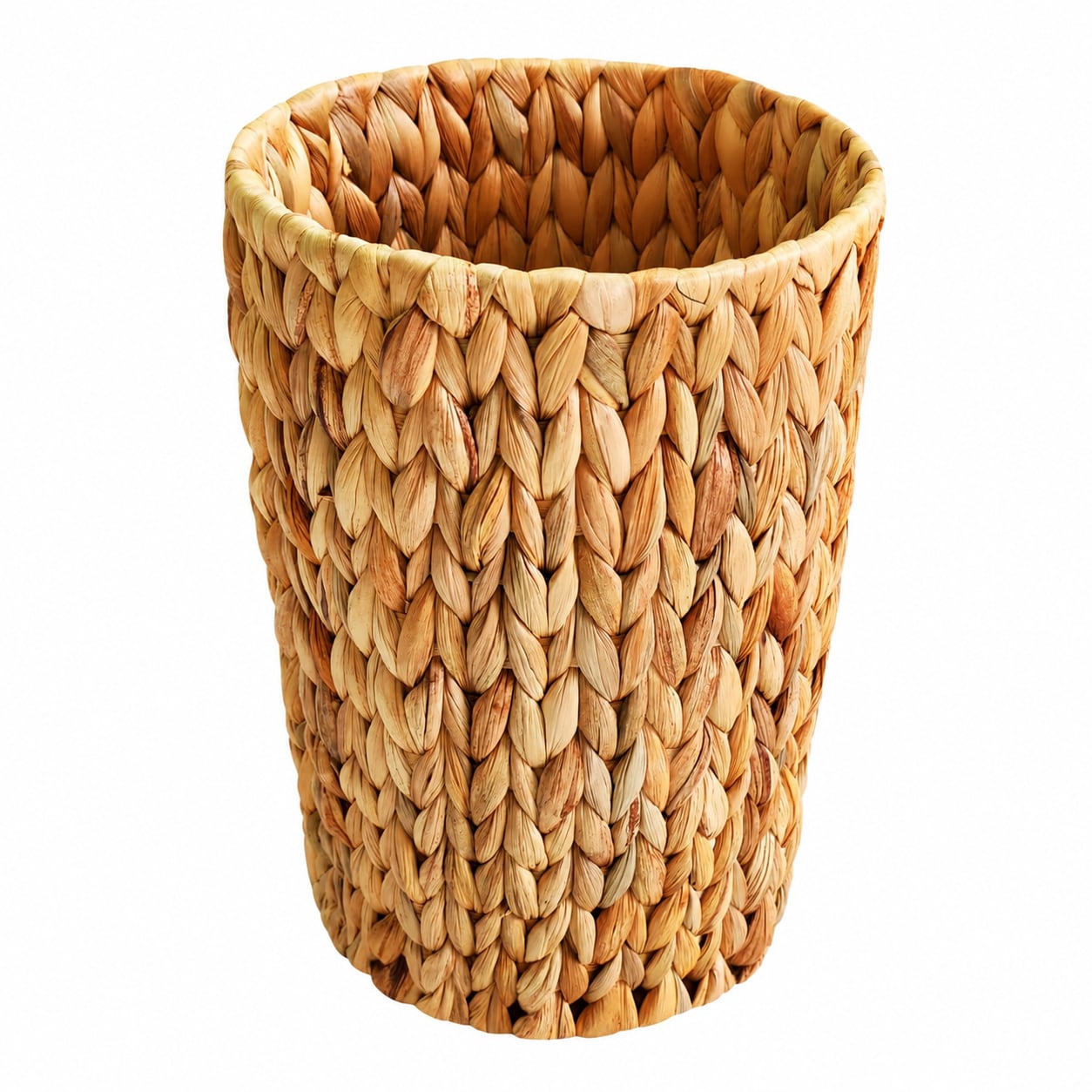 WZK Wicker Water Hyacinth Waste Basket 2 Gallon Versatile Boho Storage