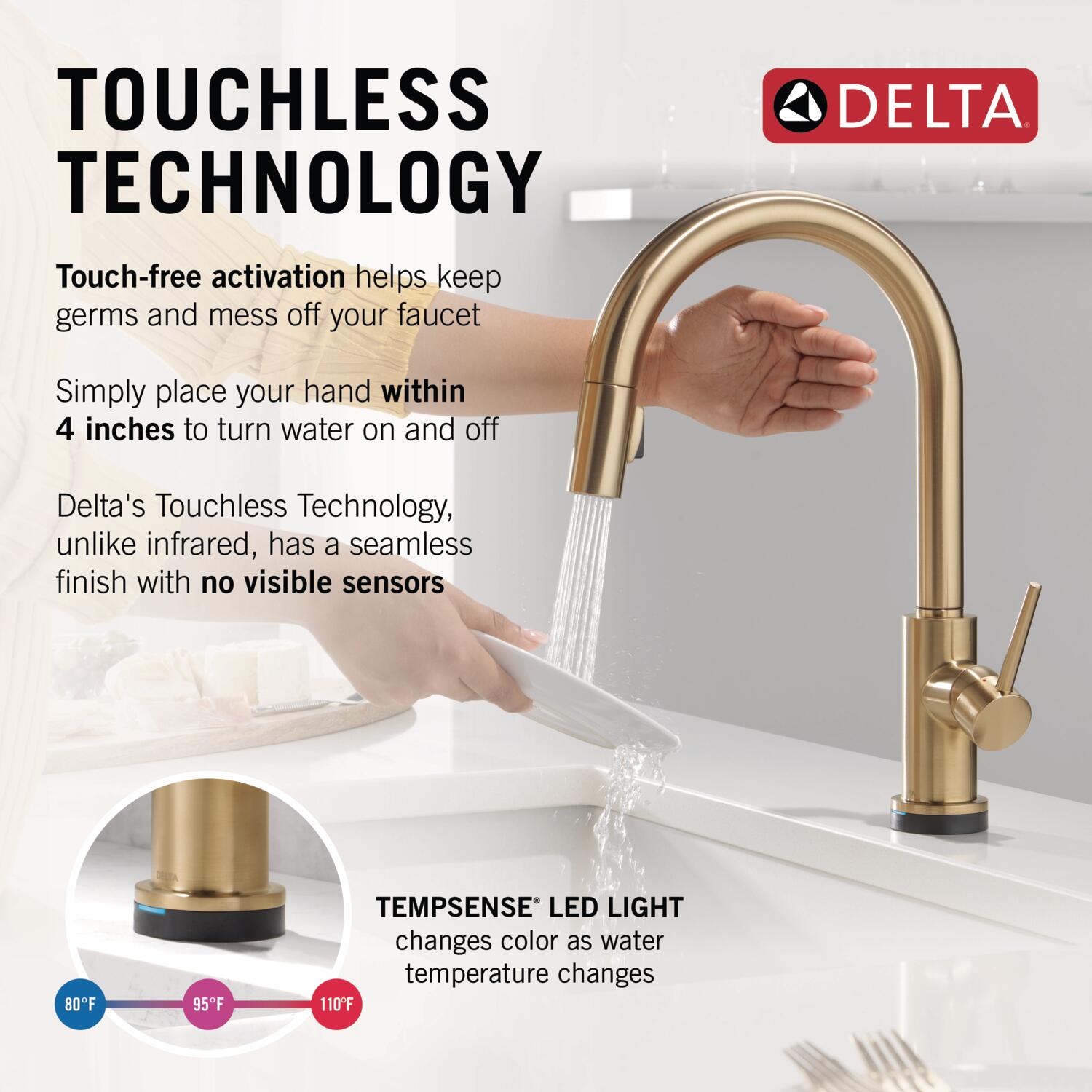 Delta Trinsic Champagne Bronze Single Handle Pull-down Voice Activated  Kitchen Faucet in the Kitchen Faucets department at