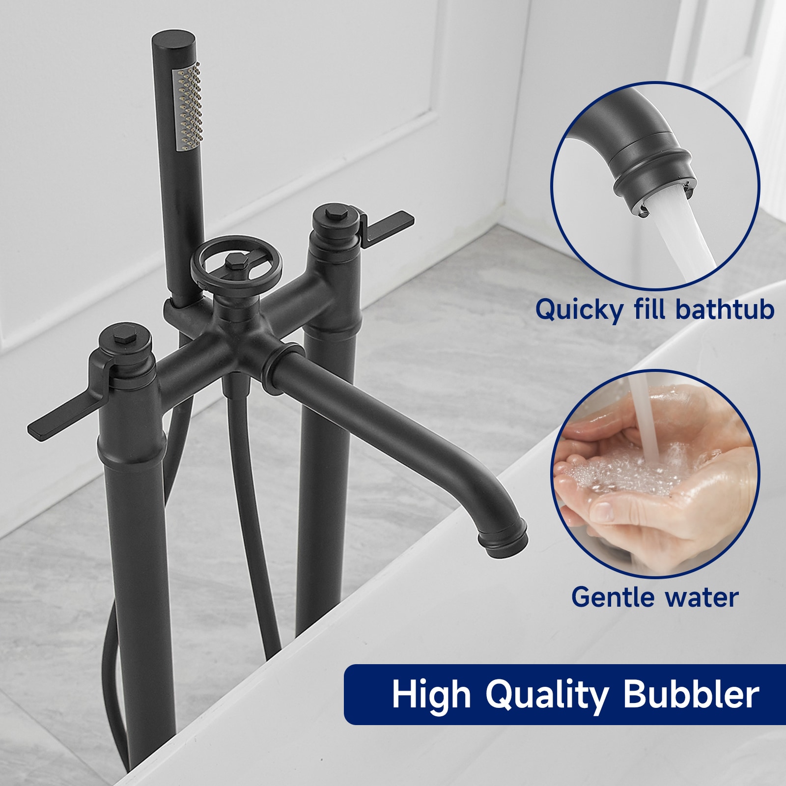 BWE C-7016-BLACK Roman-Tub-Faucets - View #5