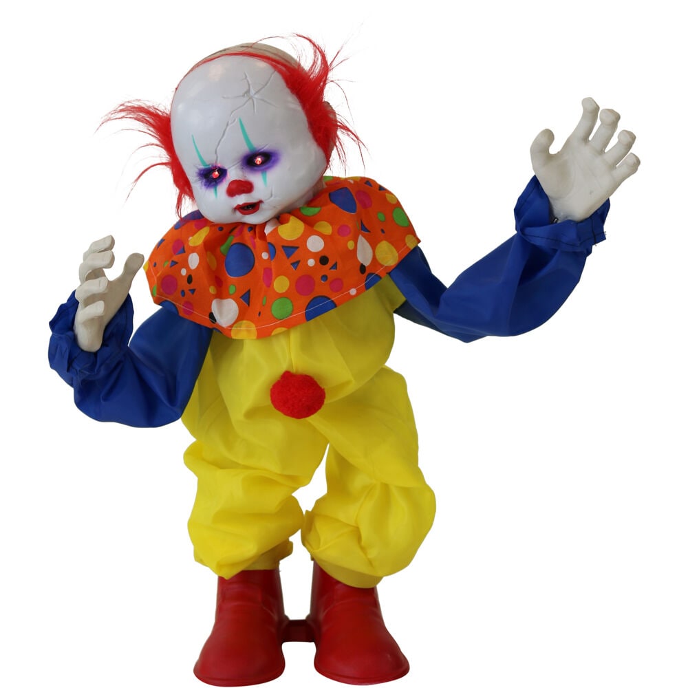 Polyester 2 ft. Animatronic Clown | 5 Voice Greetings | Touch Activated ...