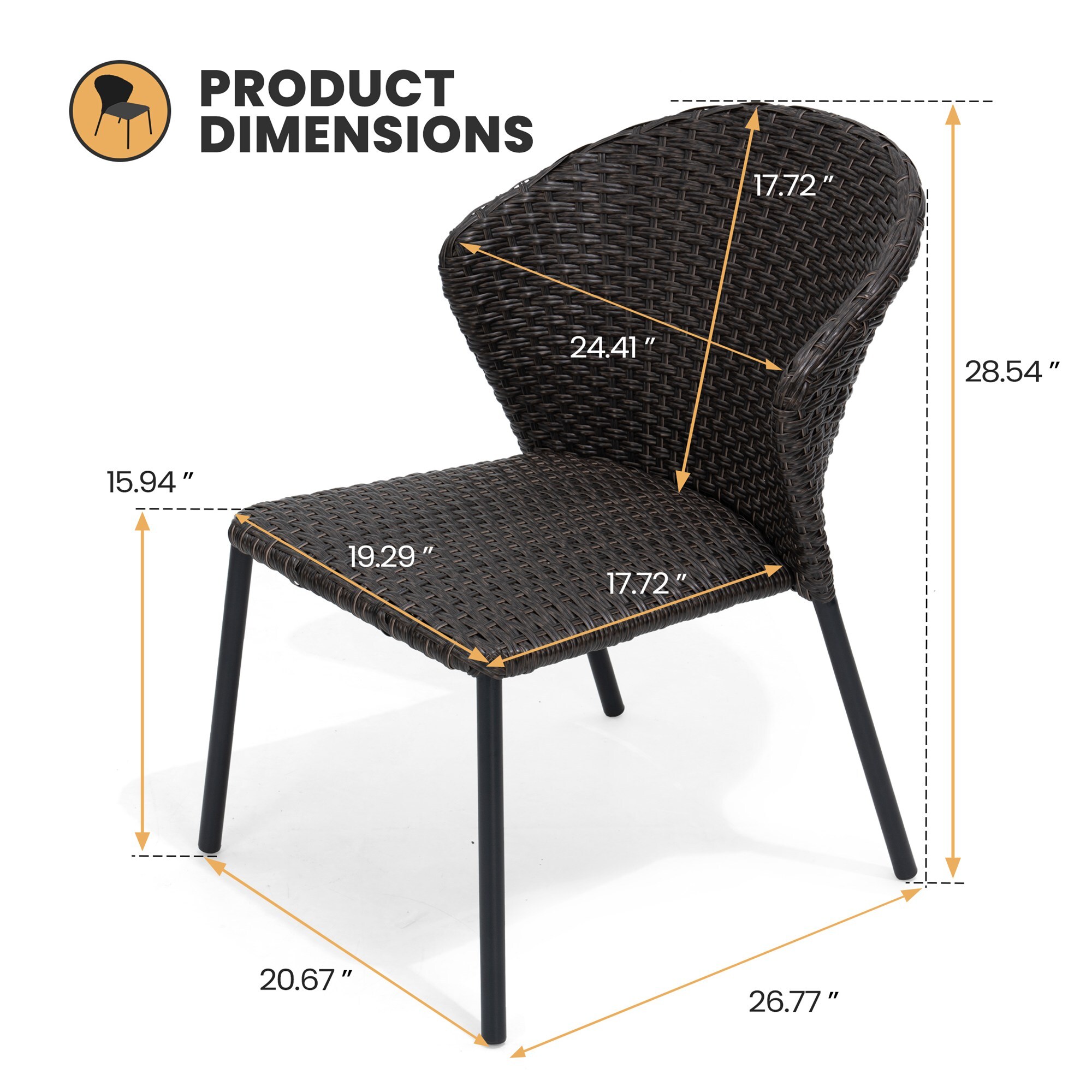 Crestlive Products CL-DC207BRN-2 Patio-Chairs - View #2