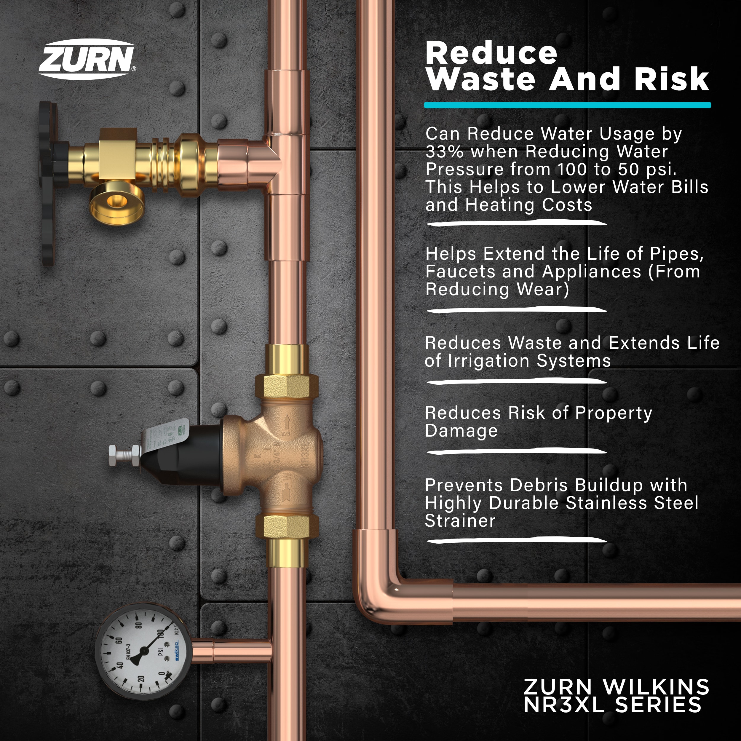 Zurn Wilkins 1-NR3XL 1 Pressure Reducing Valve