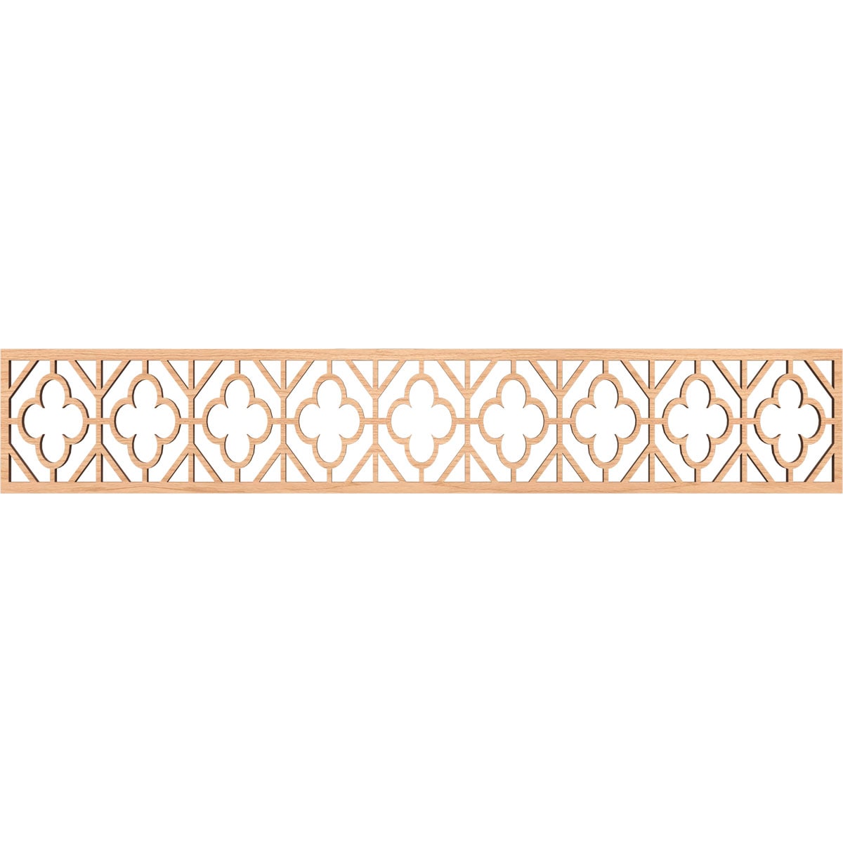 Ekena Millwork MLDB08X46HAZHI Hazelton Fretwork Flat Trim 8-in x 3.89-ft Hickory Brown Unfinished 2156621 Pierced Wall Panel Moulding