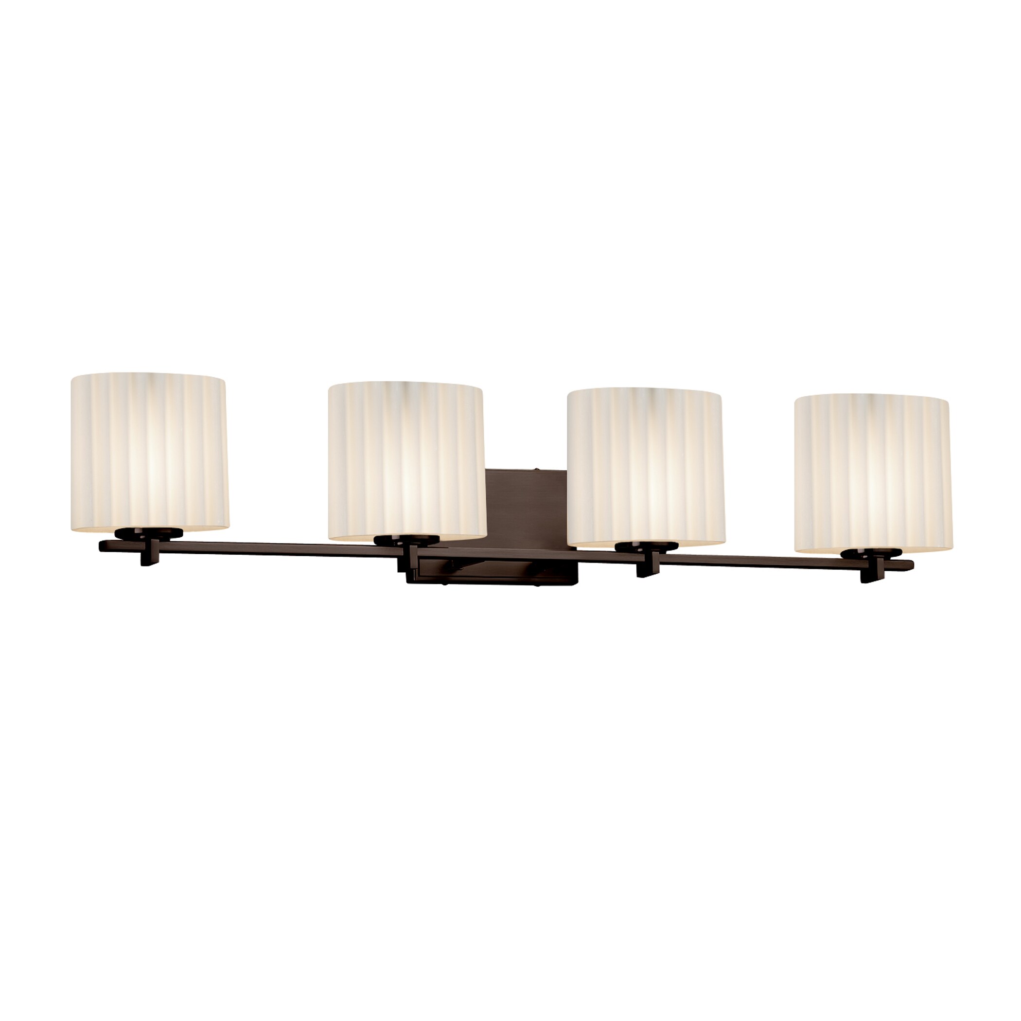 Justice Design Group POR-8444-30-PLET-DB Limoges 36.75-in 4-Light Dark Bronze Transitional Vanity Light