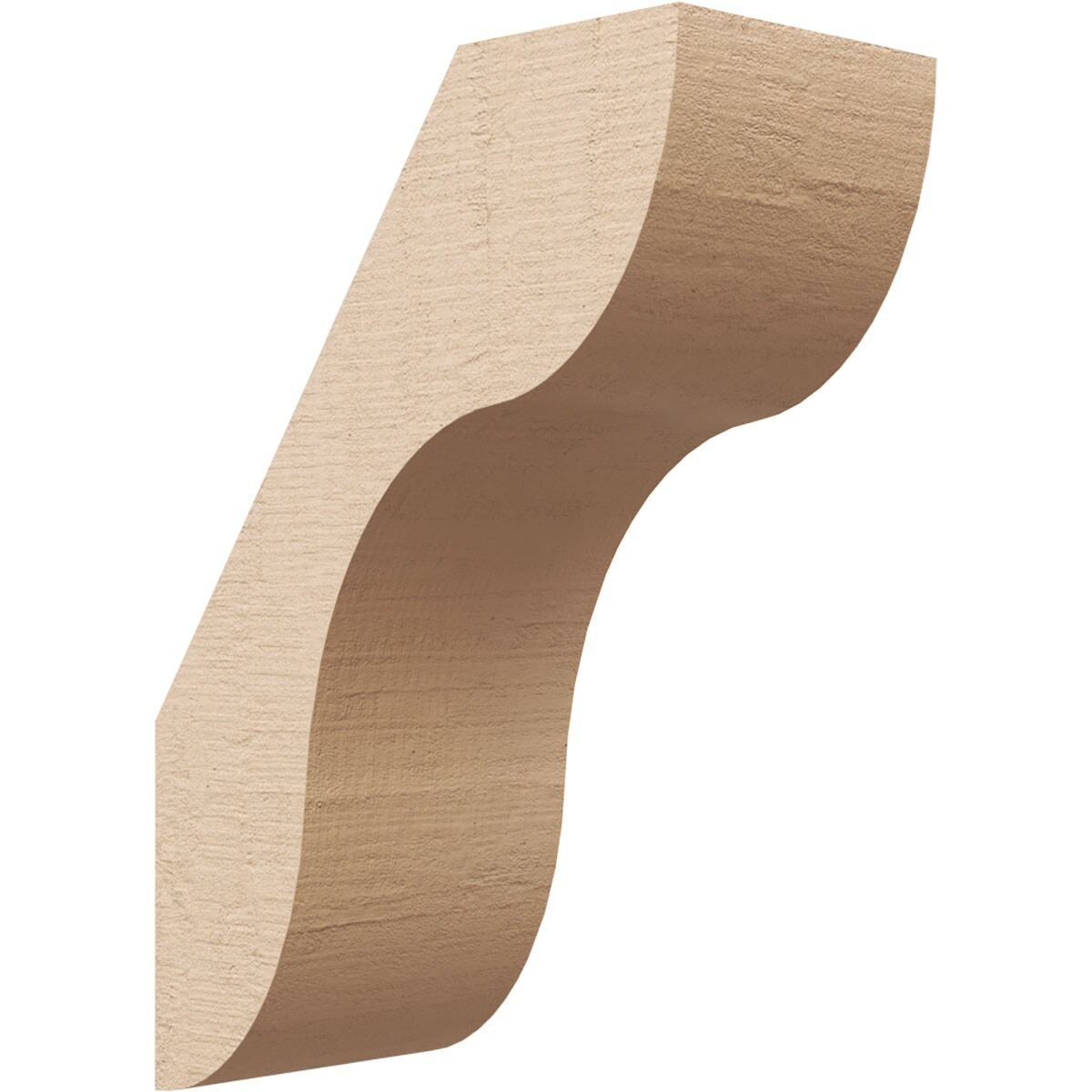 Ekena Millwork BRCUR05X10X14CARRCPR 5-in x 14-in x 10-in Primed Urethane Carmel Rough Cedar Woodgrain TimberThane KneeBrace