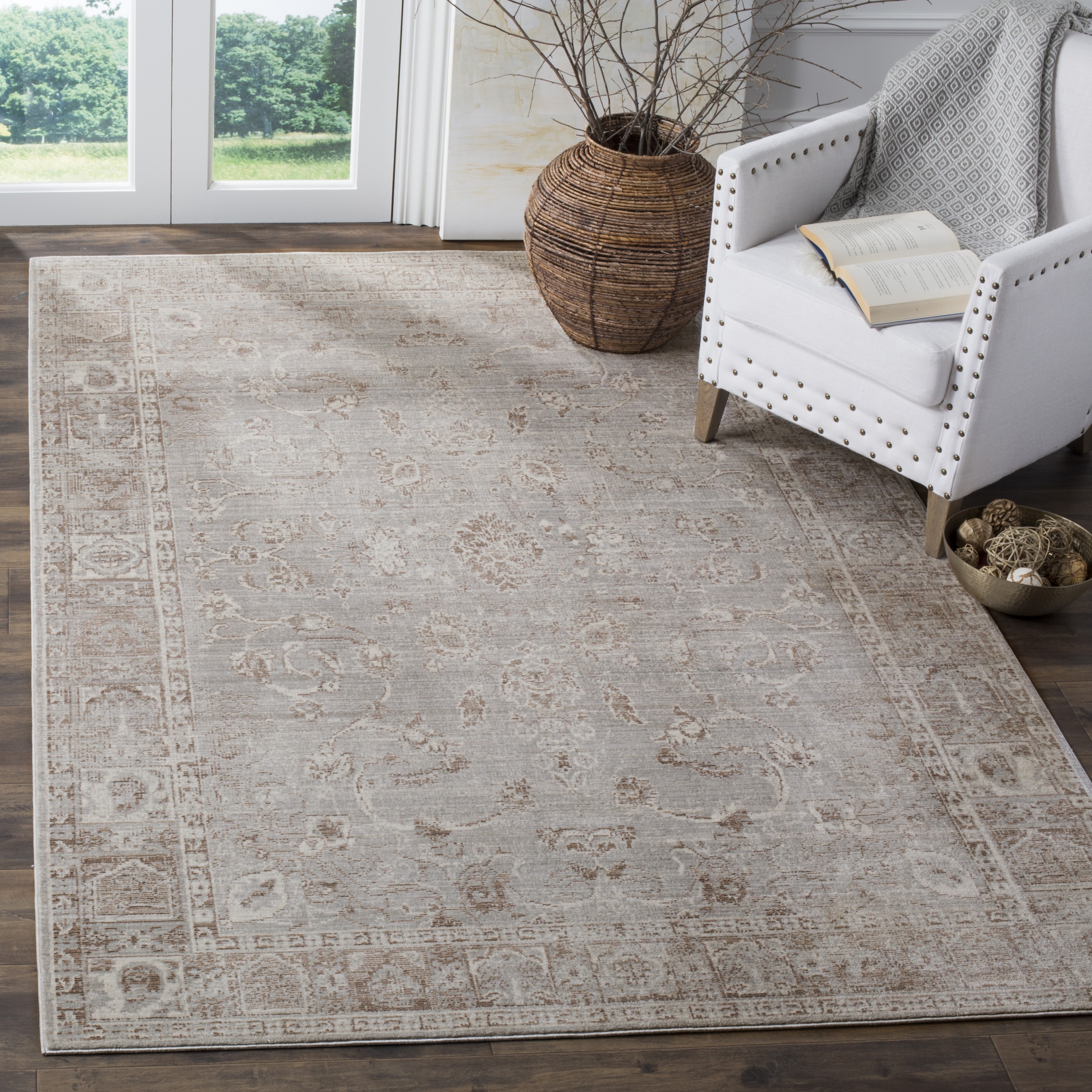 Safavieh Valencia Sarina 9 X 12 (ft) Gray Indoor Distressed/Overdyed ...