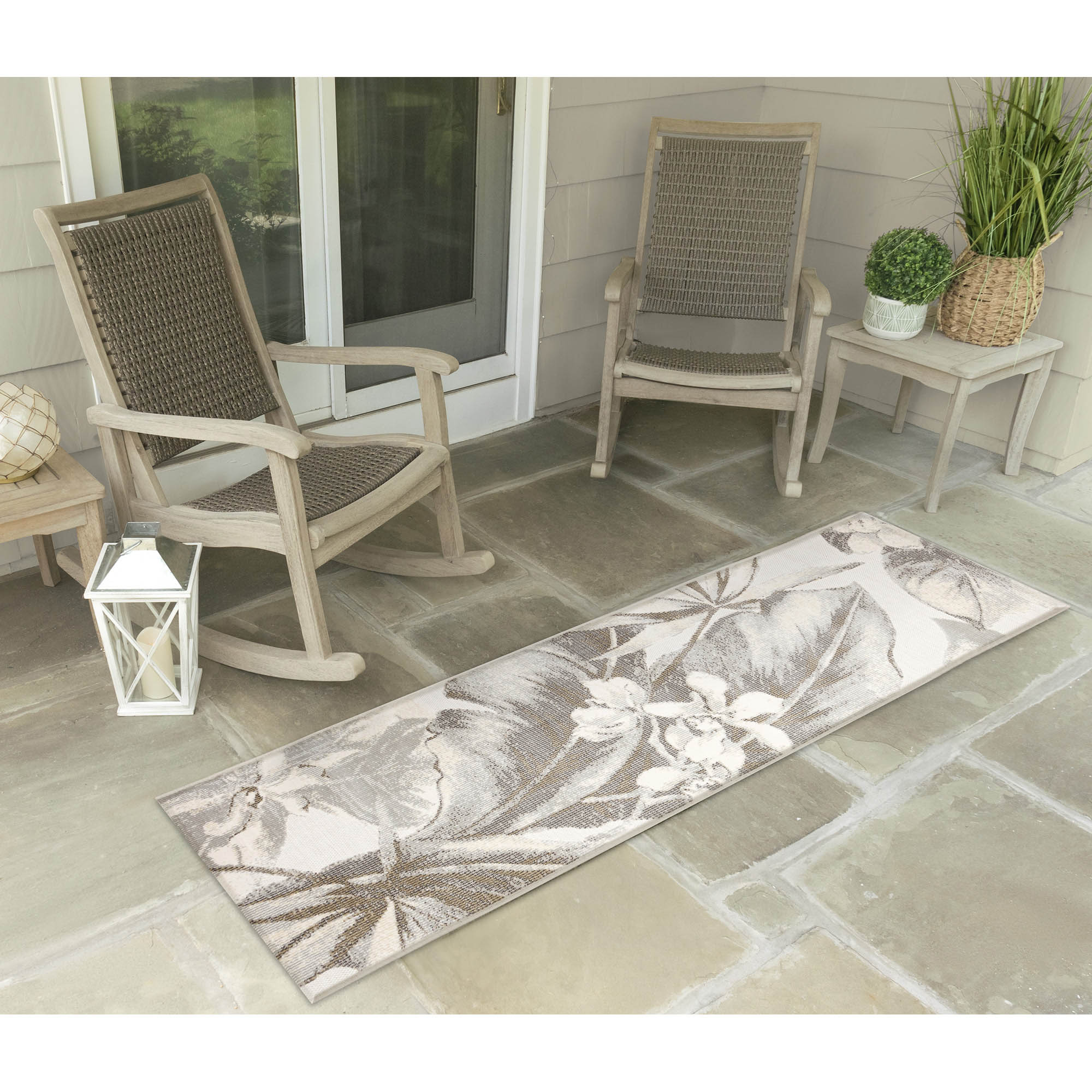 Liora Manne CYN69937633 Canyon 6 x 9 (ft) Loomed Polypropylene Navy Rectangular Indoor/Outdoor Floral/Botanical Area rug