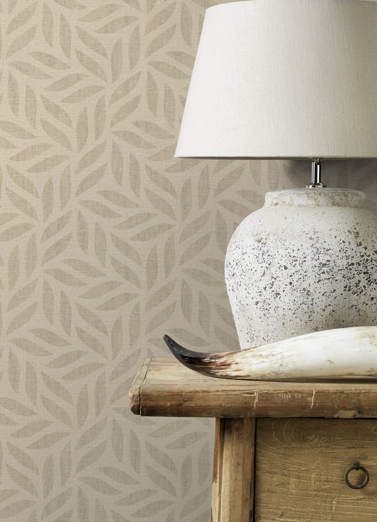 Advantage Sagano Light Brown Leaf Wallpaper in the Wallpaper department ...