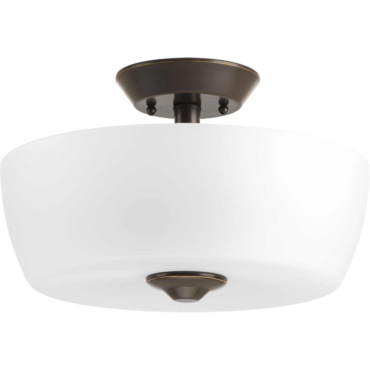 Progress Lighting P350060-020 Leap 2 -Light 14-in Antique Bronze Semi Flush Mount Light