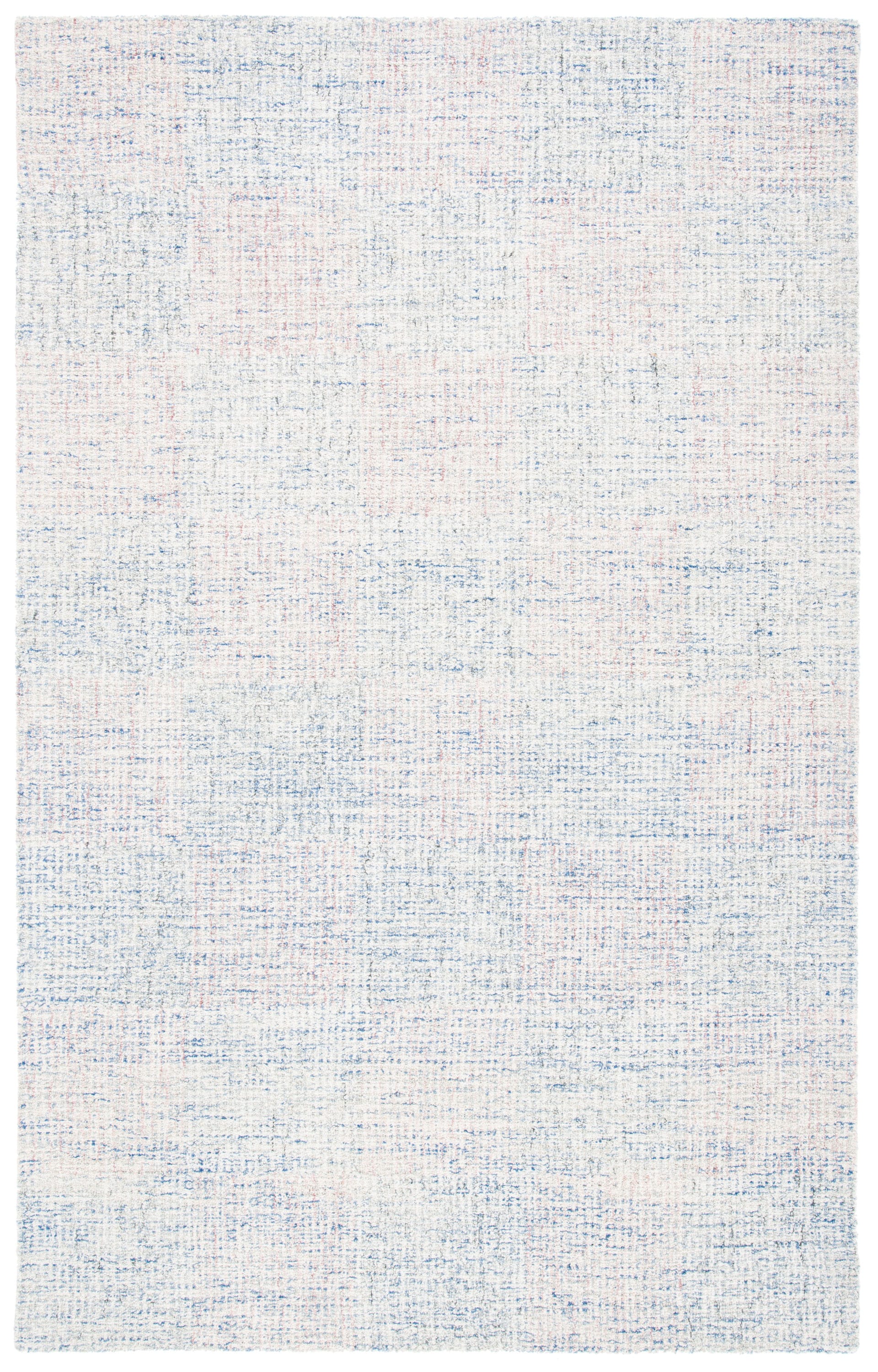 Metro Blue and White Hand-Tufted Wool Area Rug