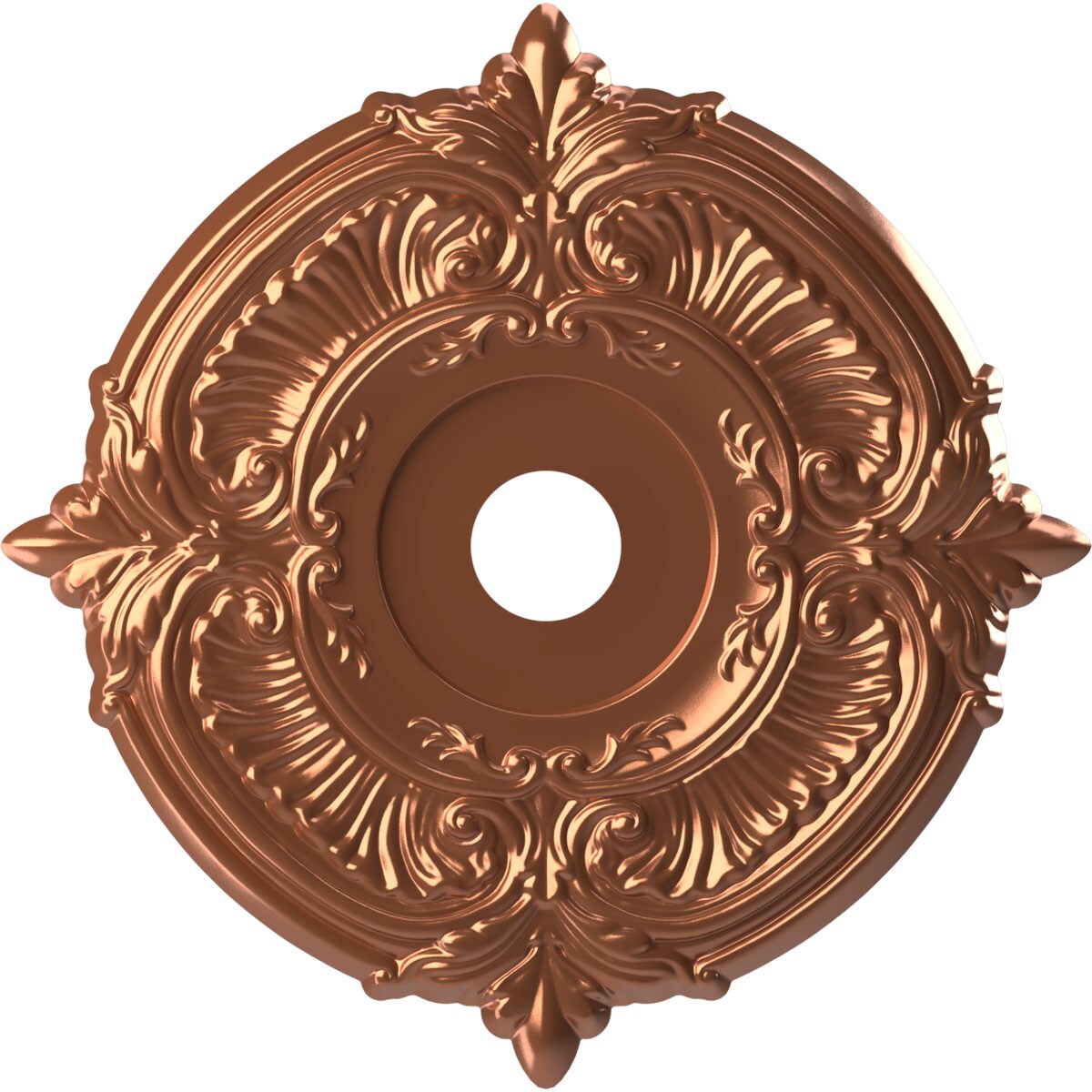 Ekena Millwork CMP22ATBCO Attica Thermoformed 22-in W x 22-in L Painted Bright Coat Copper PVC Whole Ceiling Medallion