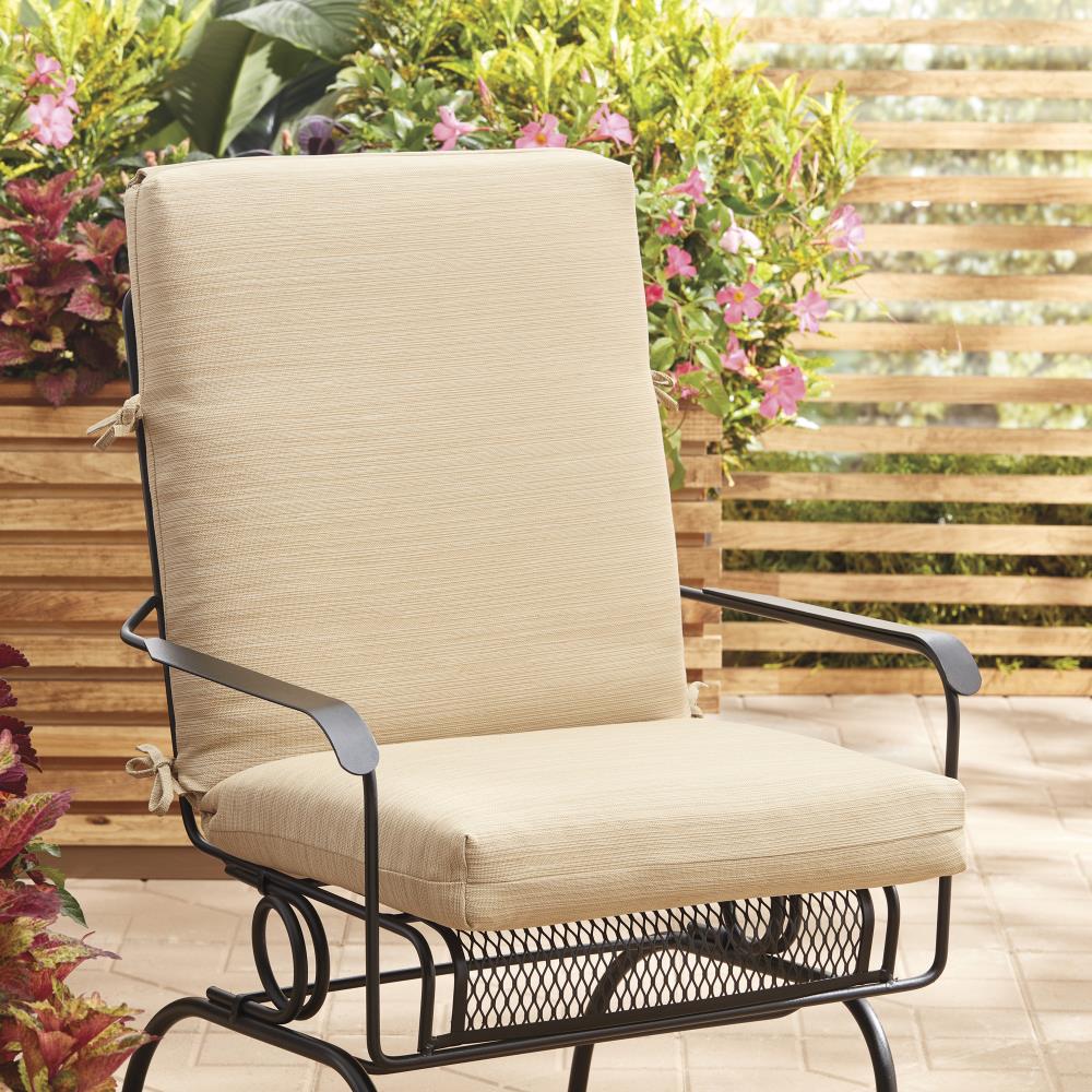 allen roth Neverwet 20 in x 21 in Nw Wheat High Back Patio Chair Cushion at Lowes