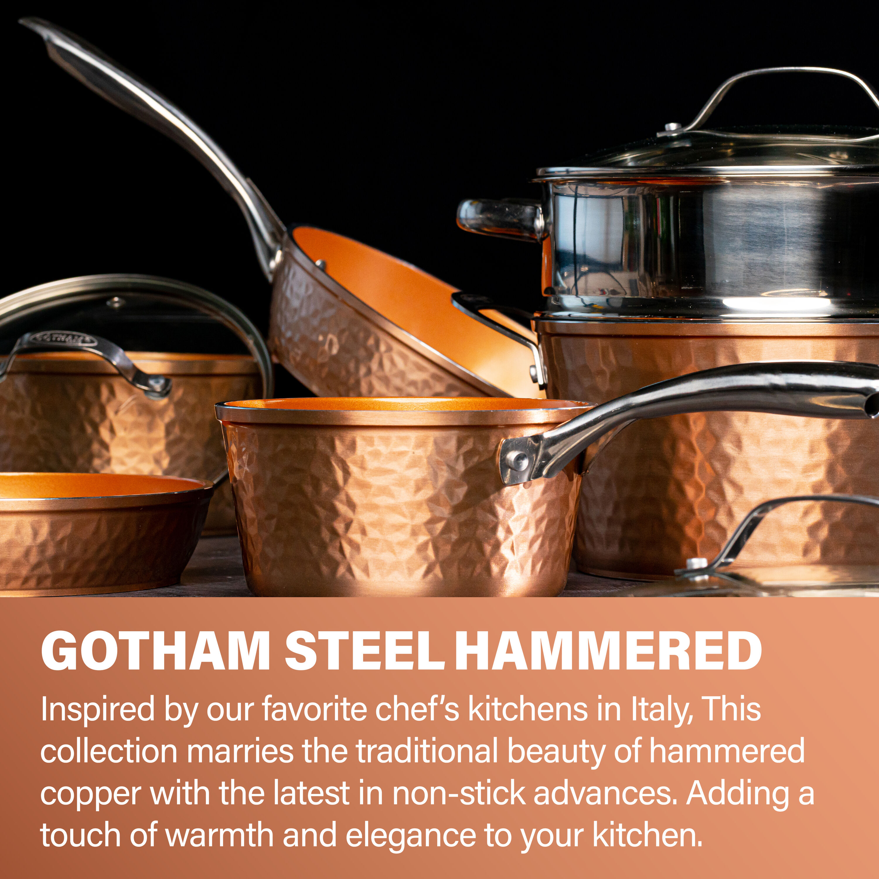 Gotham Steel StackMaster 21- Piece Aluminum Cast Textured Ceramic