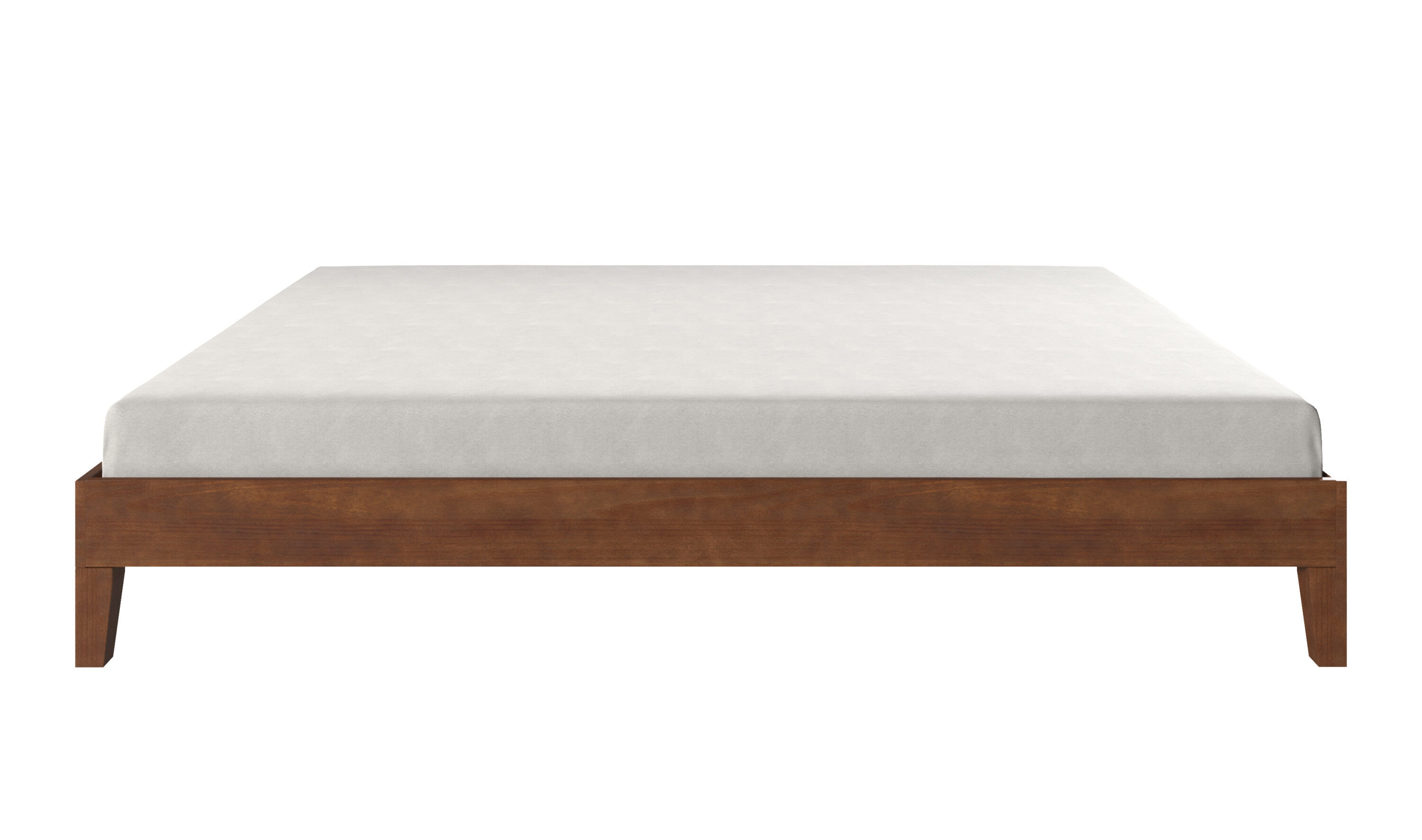 Natural Pine Queen Platform Bed with Slats and Drawer