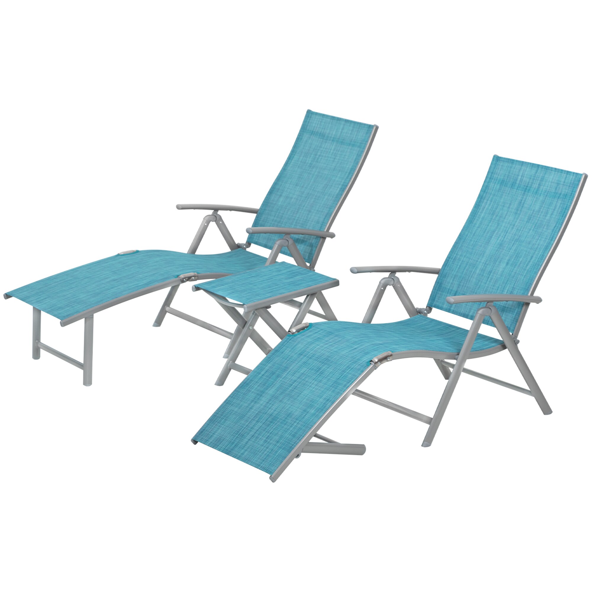 Pellebant PB-LG001BLU lounge chair set 3-Piece Patio Conversation Set with Multiple Colors/Finishes