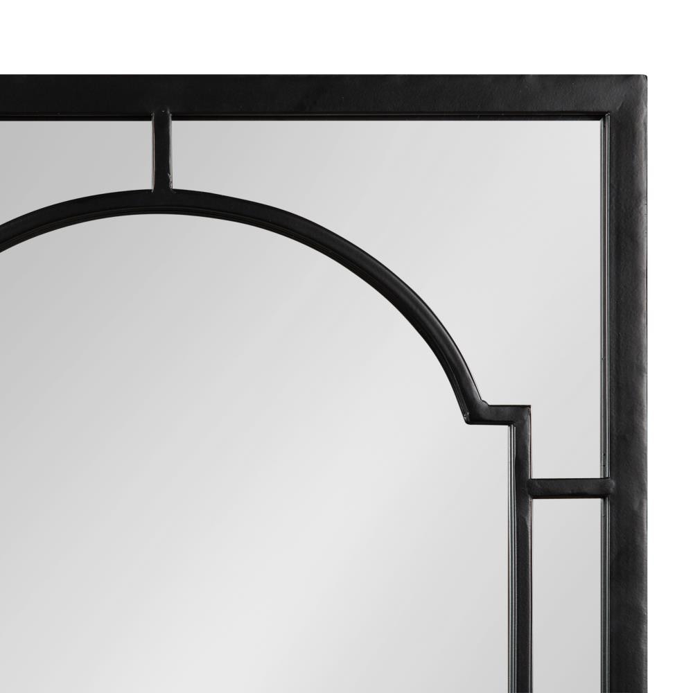 Kate and Laurel Lyla 20-in W x 32-in H Arch Black Framed Wall Mirror in ...