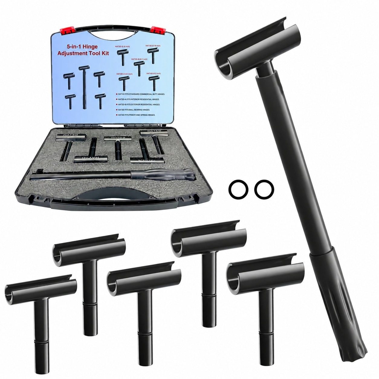 KHKFY Door Hinge Adjustment Tool Kit 5 in 1 Hinge Gap Adjusting Wrench Set for Residential and Commercial Doors Steel Construction Rubber Grip #LKH0710X006