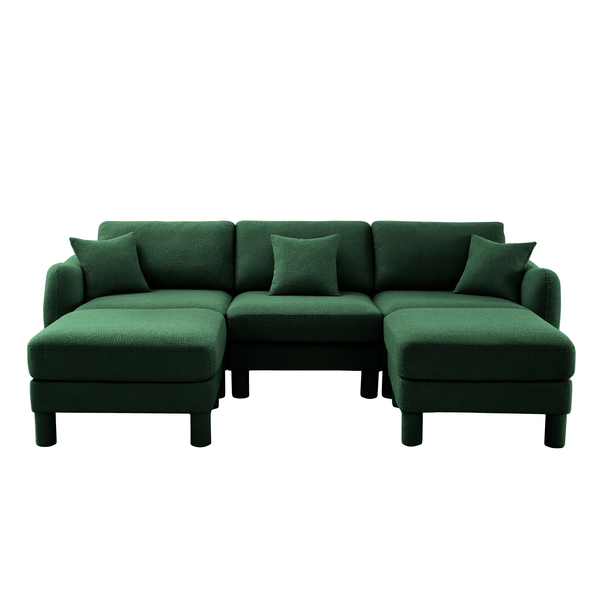 Bybafun YA3700596 109.4-in W Modern Green 3-seater Sectional arm