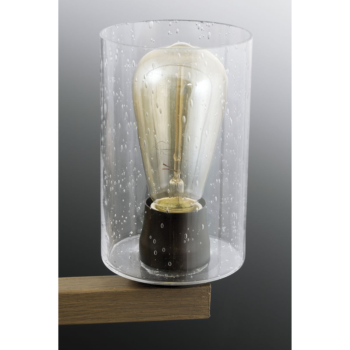 Barnes Mill Antique Bronze Mini Pendant with Seeded Glass Shade