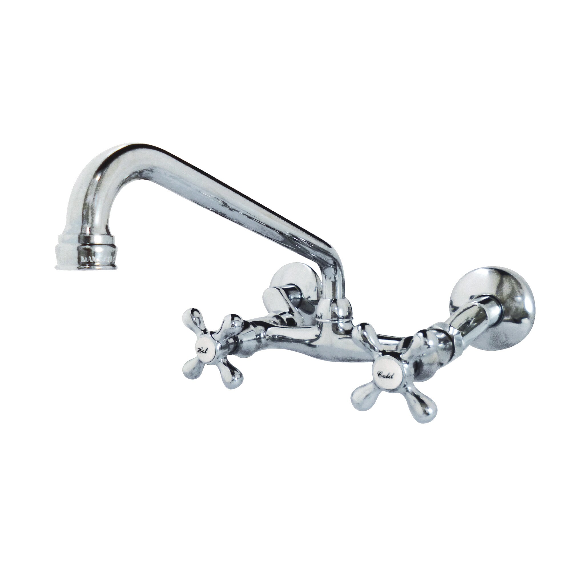 Elements of Design ES2001X Chrome Double Handle Wall-mount Kitchen Faucet