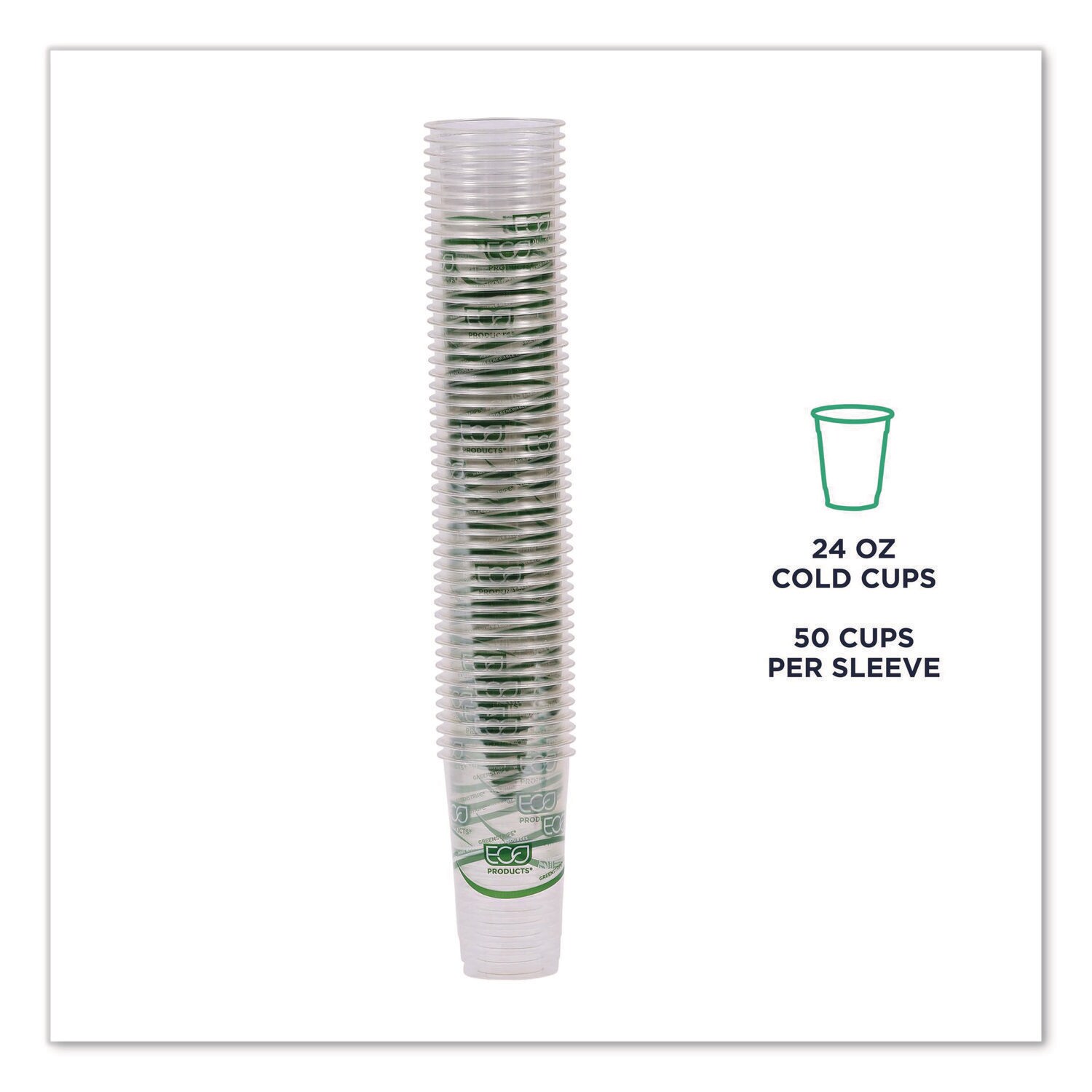 Eco-Products GreenStripe Renewable and Compostable PLA Cold Cups 24 oz ...
