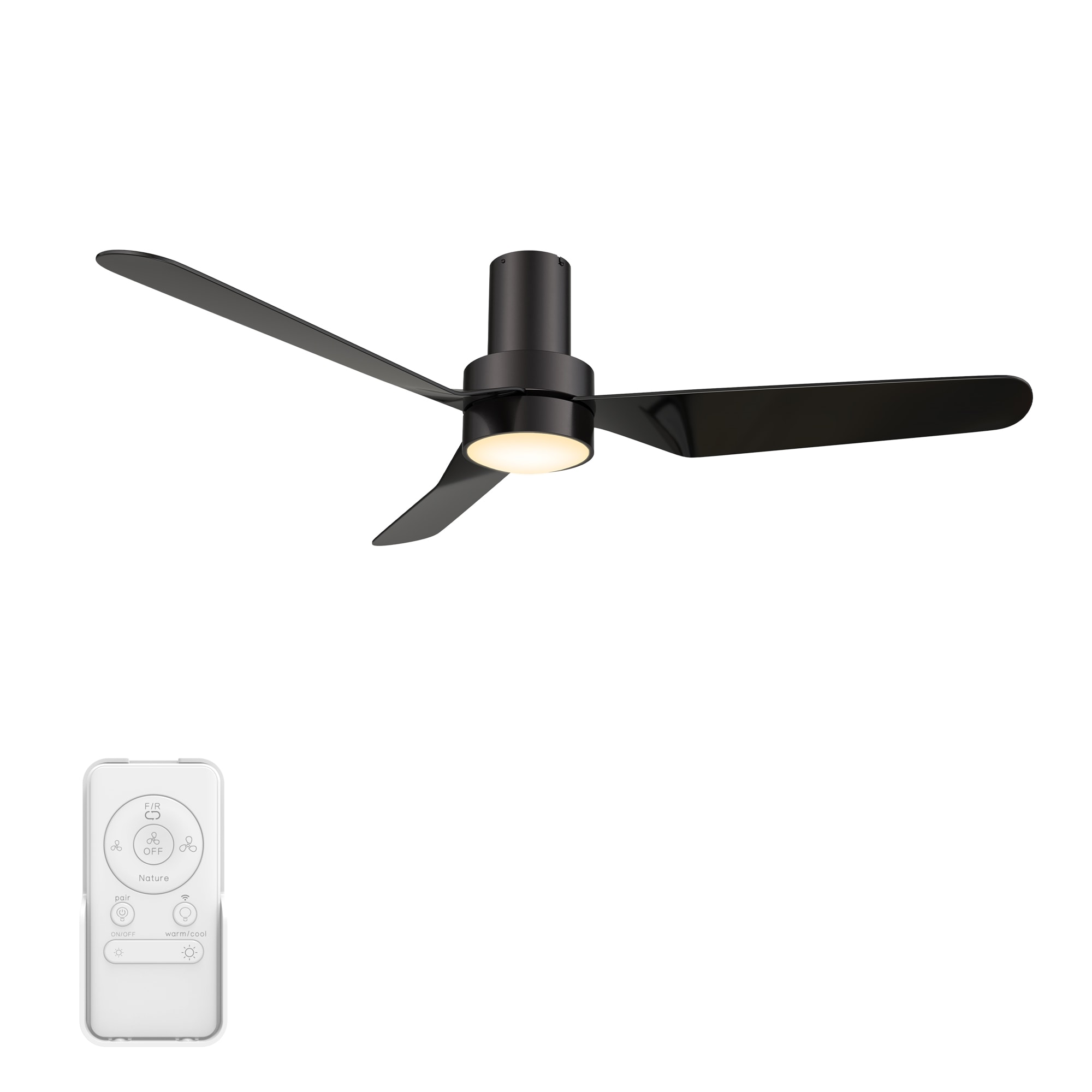 Topeka Low Profile Smart Ceiling Fan with LED Light and Remote 52 inch
