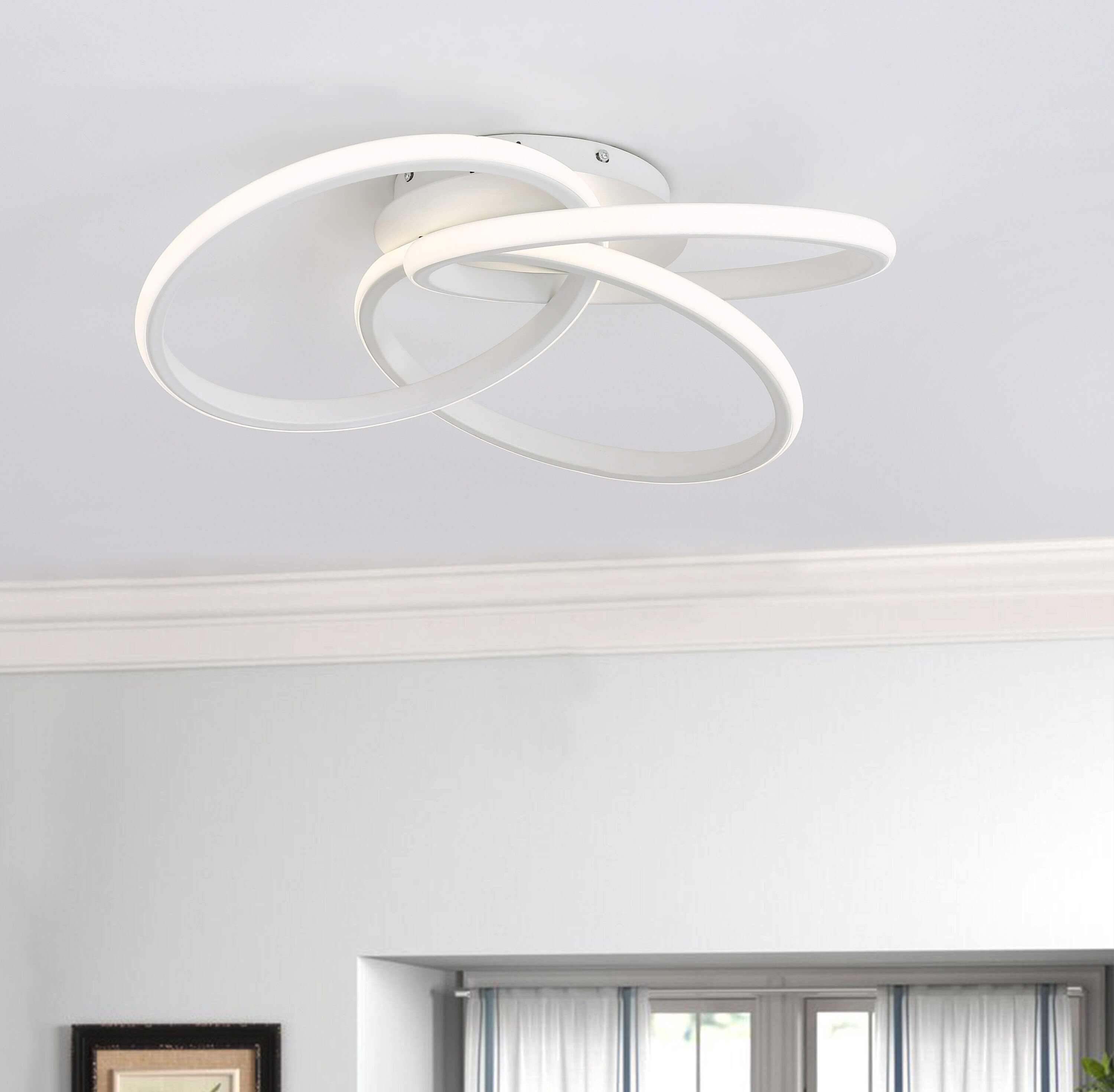 Aiwen 1-Light White Flush Mount Light ENERGY STAR in the Flush Mount ...