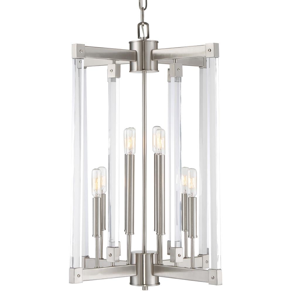 Varaluz 292C08SN Halcyon 8 -Light Nickel Farmhouse For Use in Bedrooms, Dining Rooms, Foyers, Kitchens, Living Rooms Chandelier