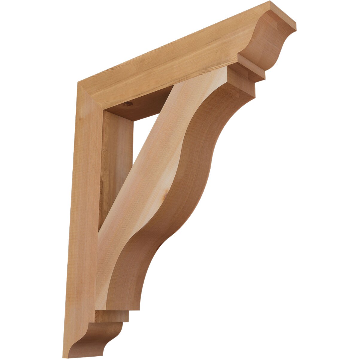 Ekena Millwork BKT04X22X26FST01SWR Funston traditional smooth 3-1/2-in x 22-in x 26-in Western red cedar Brown Wood Standard bracket