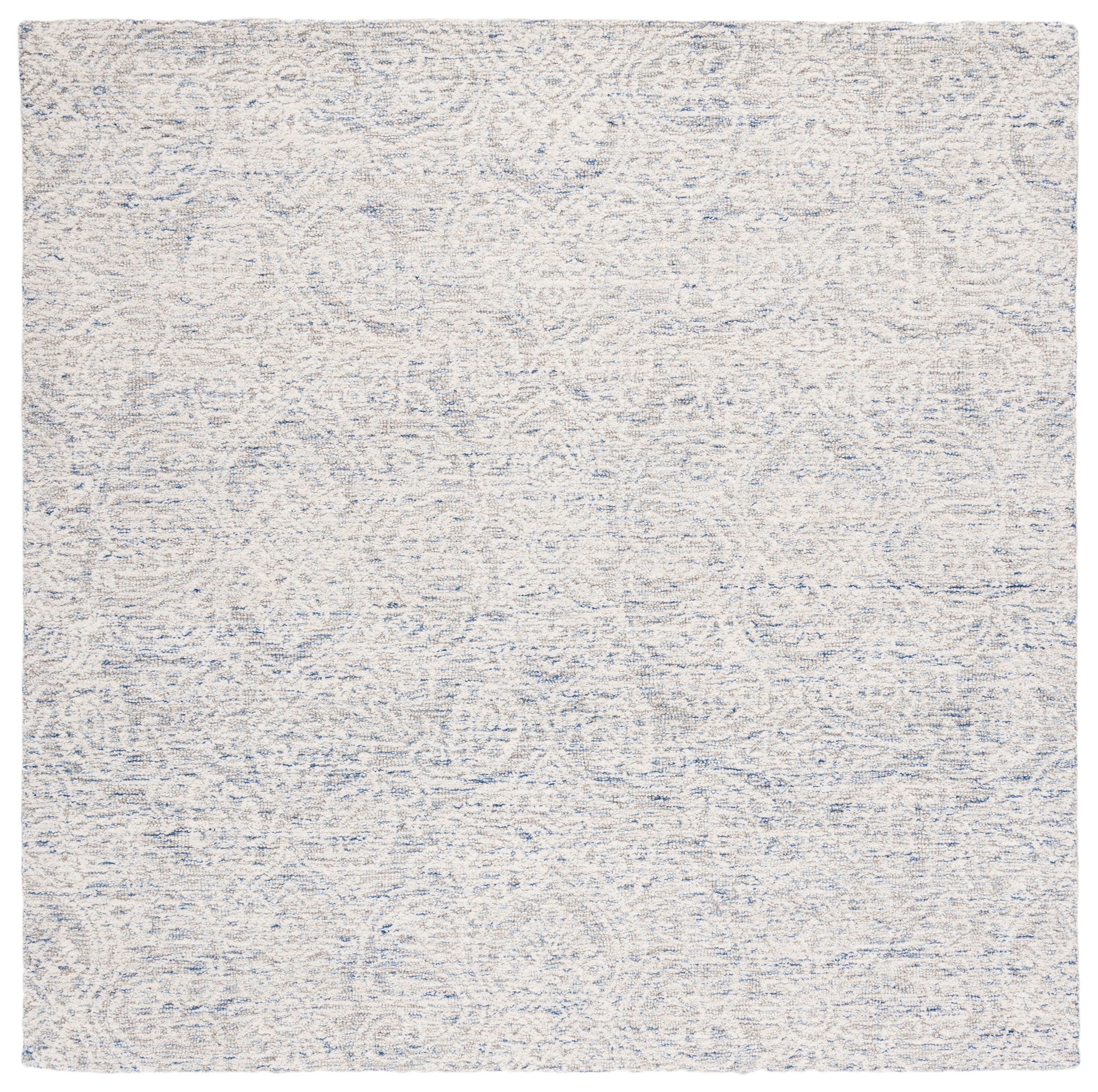 Safavieh MET998L-6SQ Metro Lorenzina 6 x 6 (ft) Tufted Wool Light Blue/Ivory Square Indoor Floral/Botanical Farmhouse/Cottage Area rug