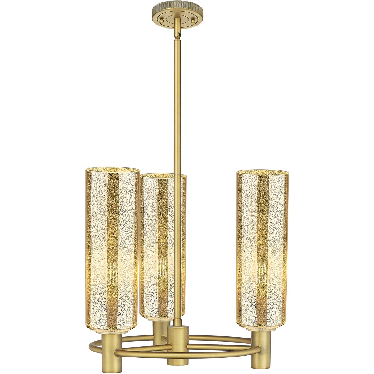 Innovations Lighting -  434-3CR-BB-G434-12ME Crown Point Pendant Brushed Brass