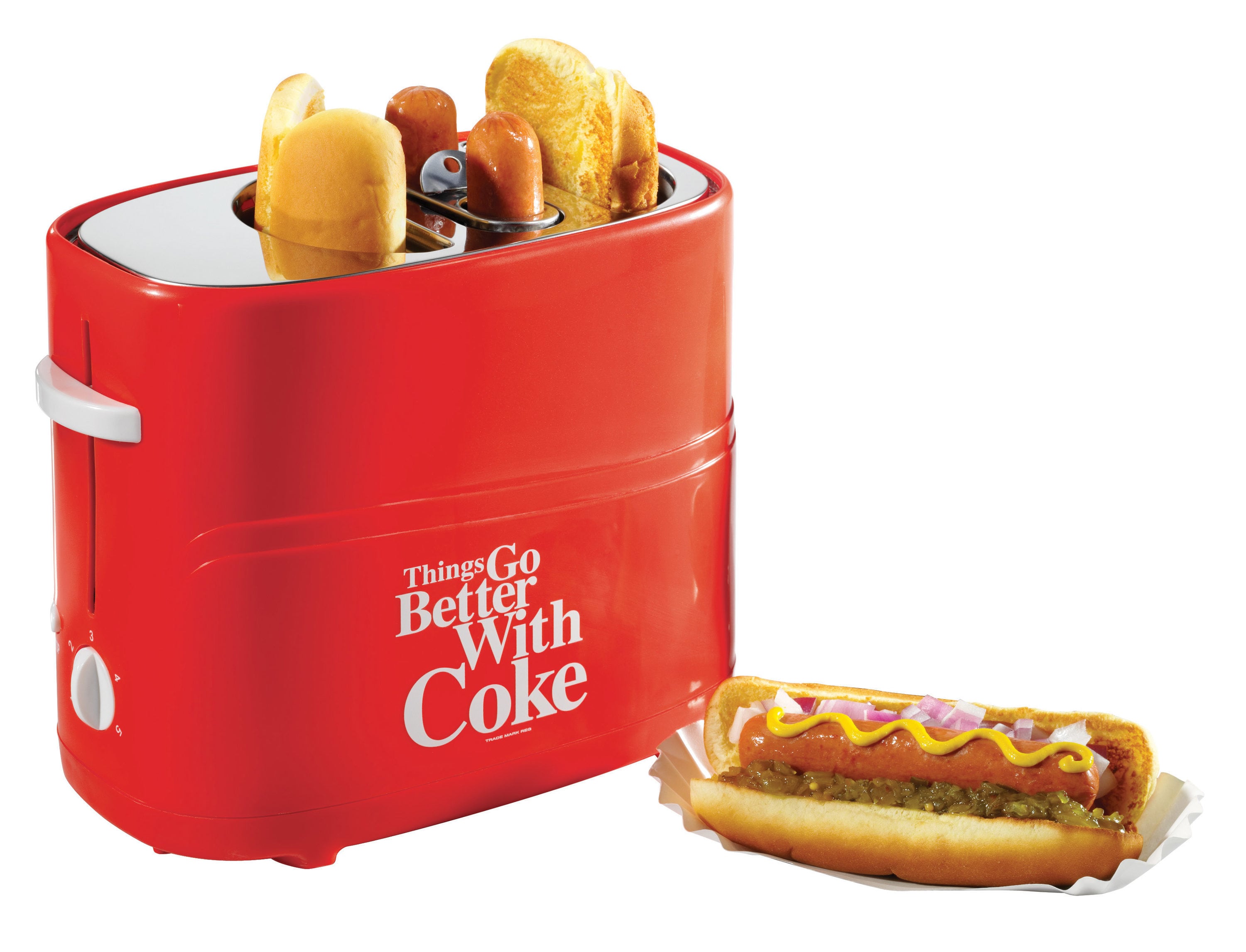 Nostalgia Coca-Cola Series Pop-Up Hot Dog Toaster - Red, UL Safety