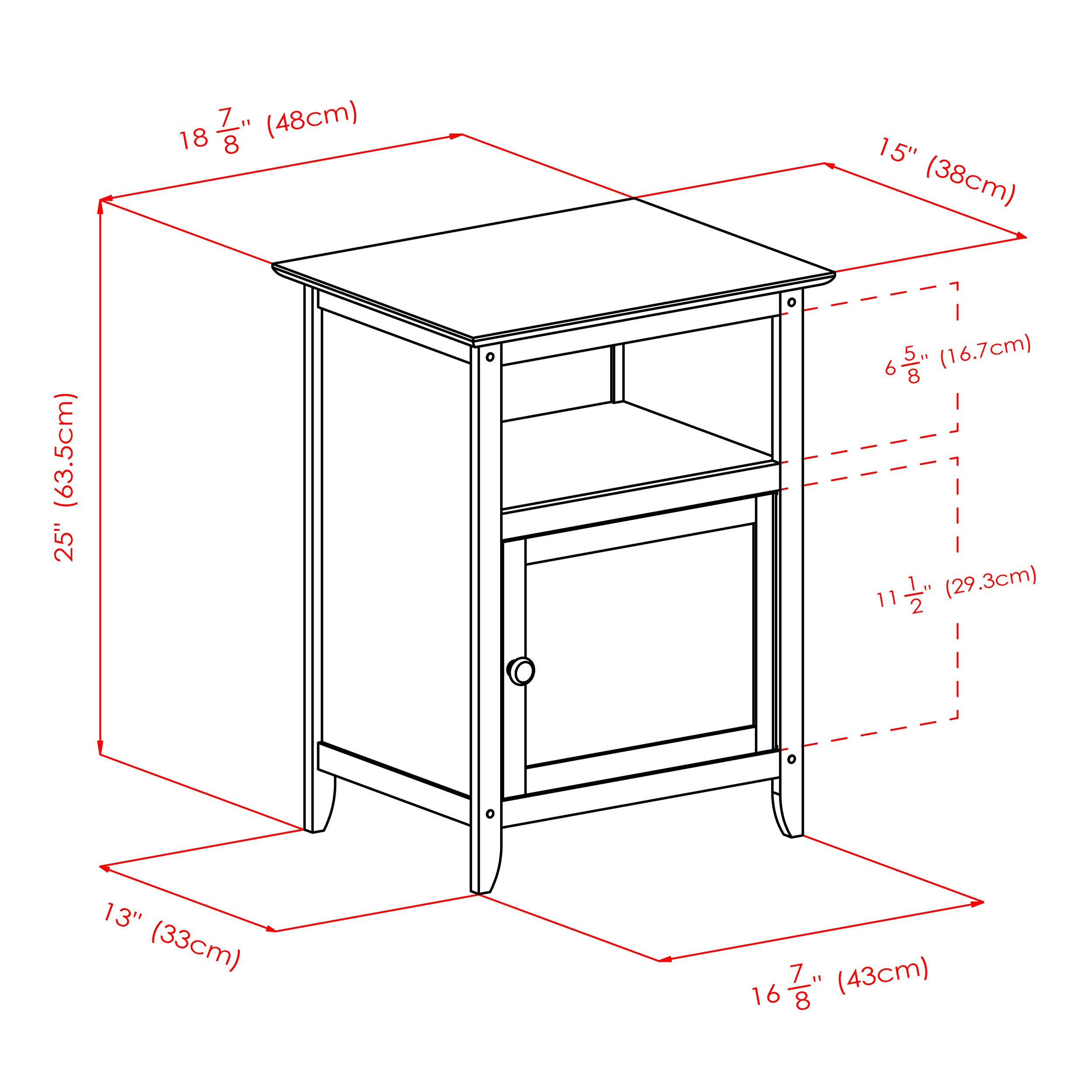 Winsome Wood Henry Natural Wood Nightstand with Open Storage ...