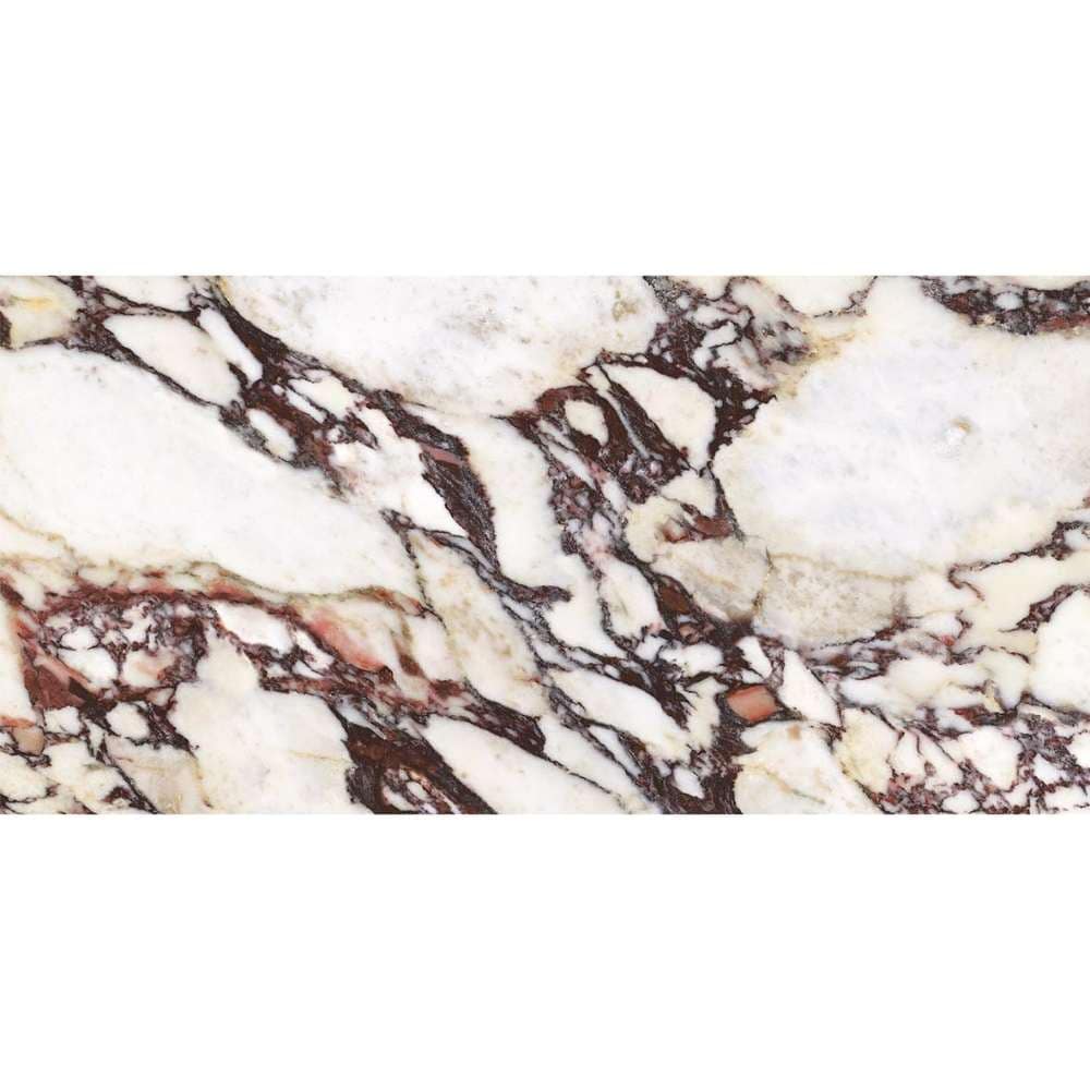 The Tile Life SCALA2448VI Sample - Cala Rosso Viola 4-in x 4-in Glossy Porcelain Marble look Floor and Wall Tile