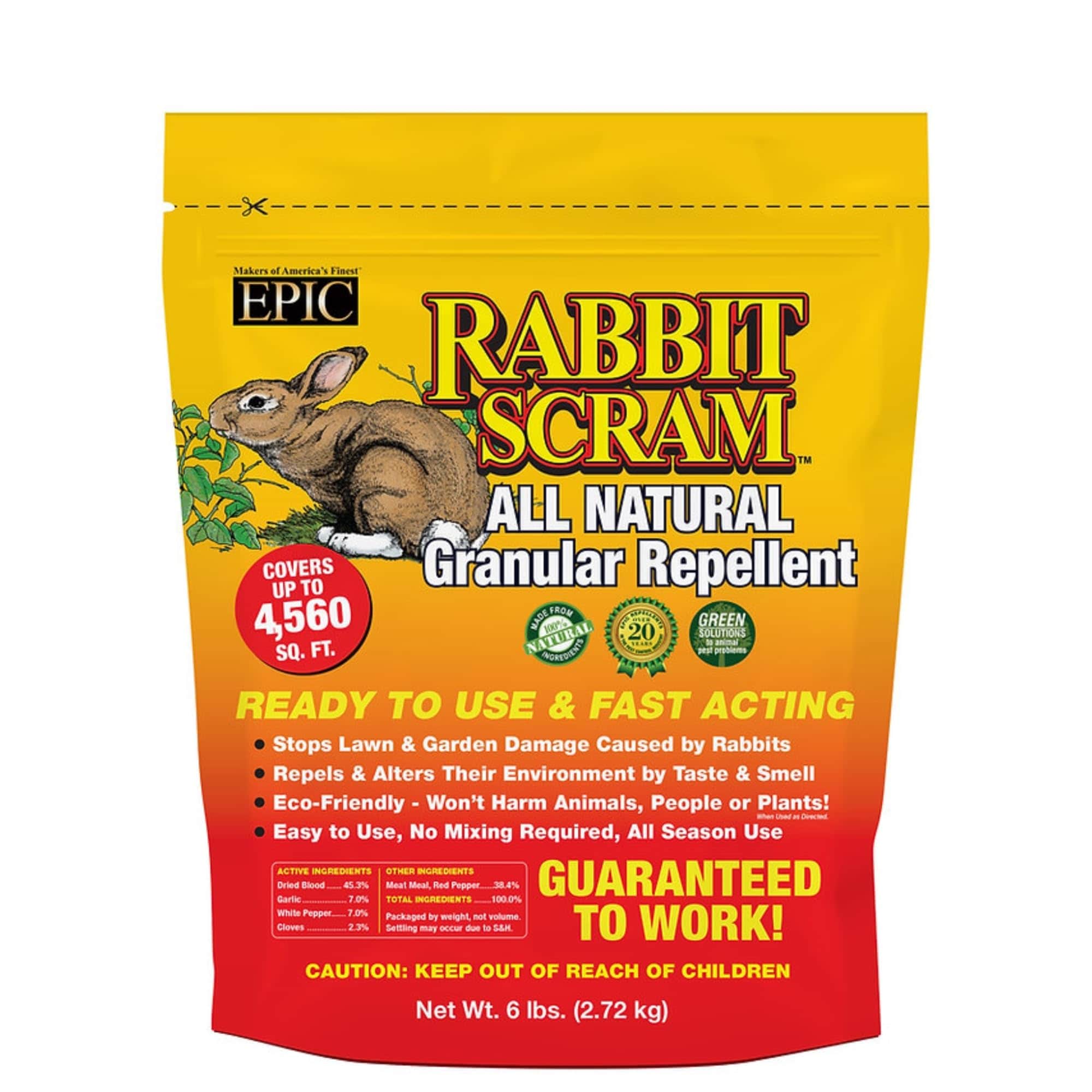  REPELLENTS Rabbit Scram All-Natural Granular Rabbit Repellent 96 oz (6 lb) Bag