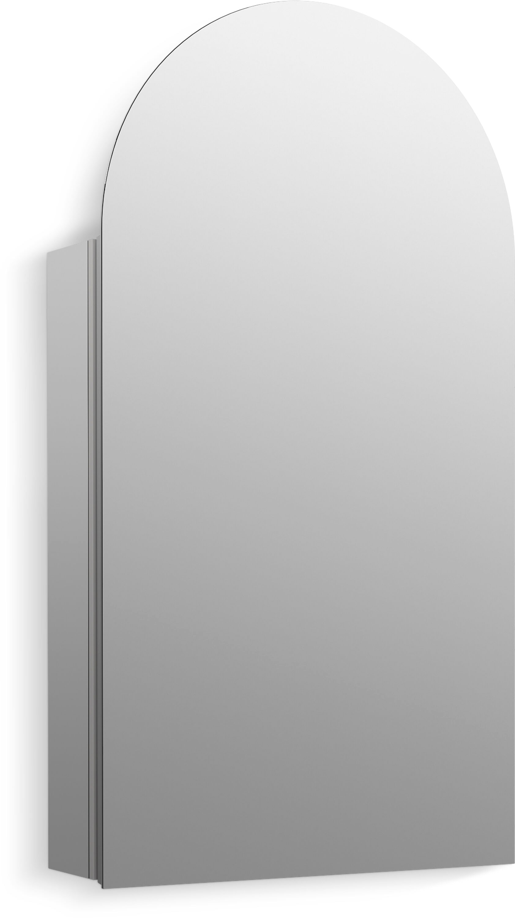 KOHLER 56151-NA Embark 20-Inches x 36-Inches Surface/Recessed Mount Anodized Aluminum Mirrored Arched Soft Close Medicine Cabinet