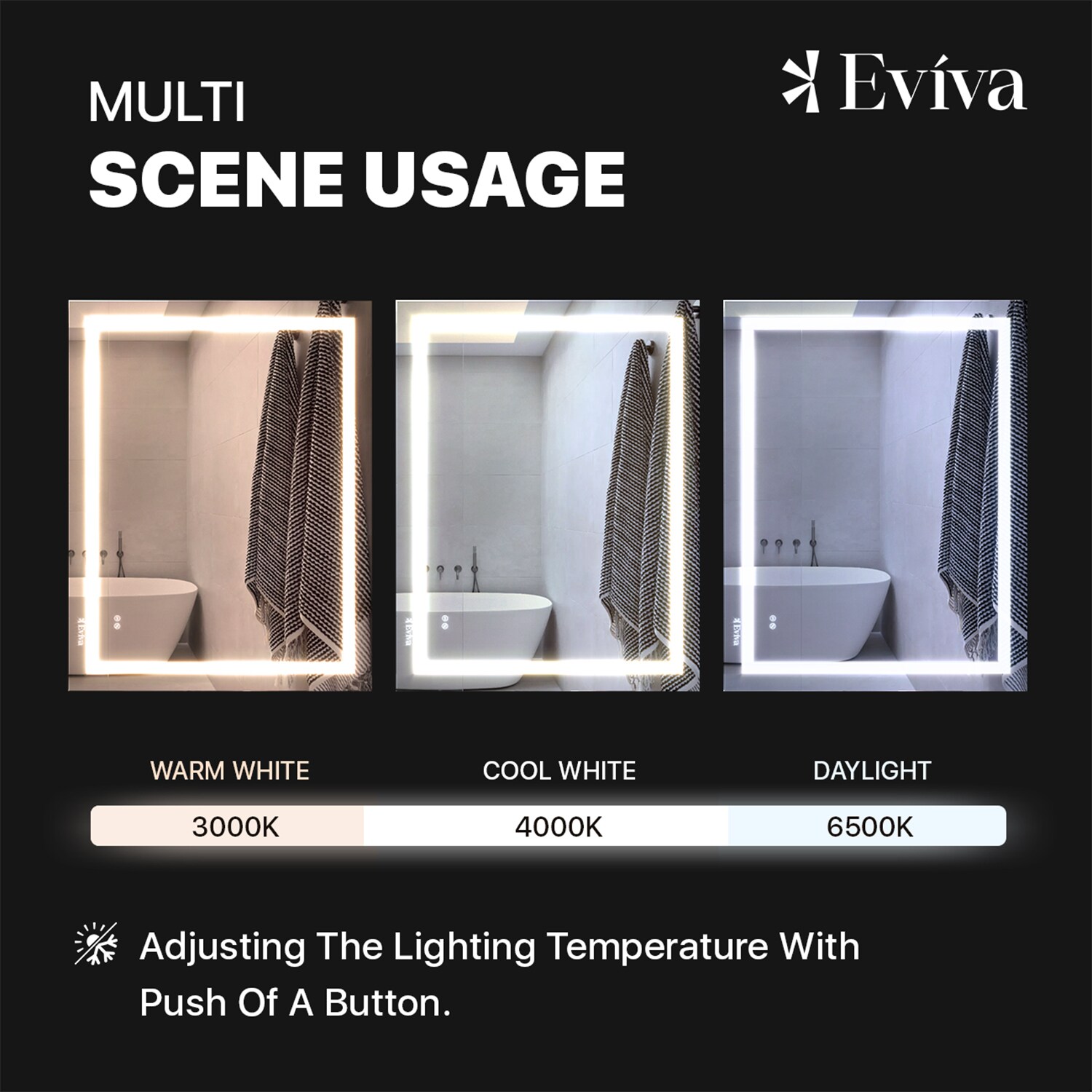 Eviva EVMR101-36X28-LED Framed-Bath-Mirrors - View #4