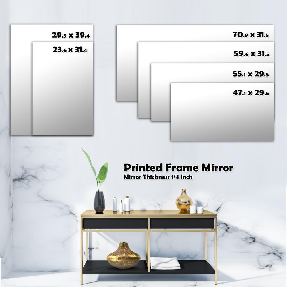 Designart 29.5-in W x 29.5-in H Black Polished Wall Mirror at Lowes.com