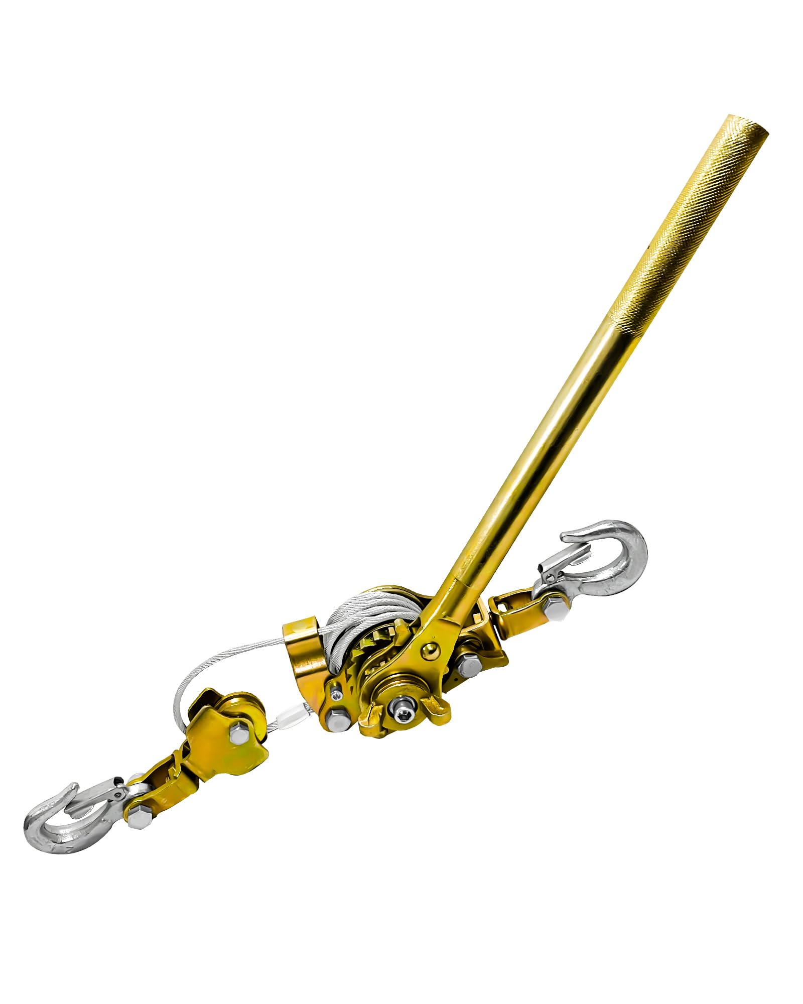 Ahfiwaso  Come Along Winch Puller Cable Hoist Winch Puller with Two Hooks Two Ton 4400 Pounds Heavy Duty Ratchet Puller for Lifting Pulling