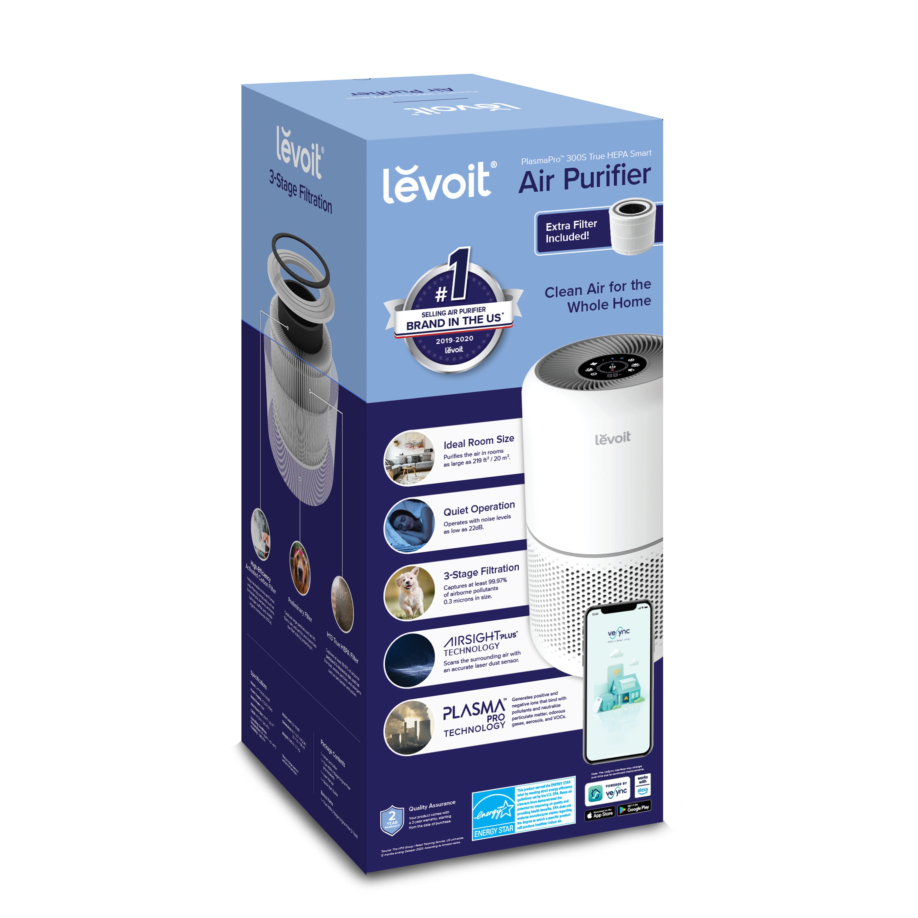 Levoit LV-H135: True HEPA Air Purifier for Home Large Room - VeSync Store