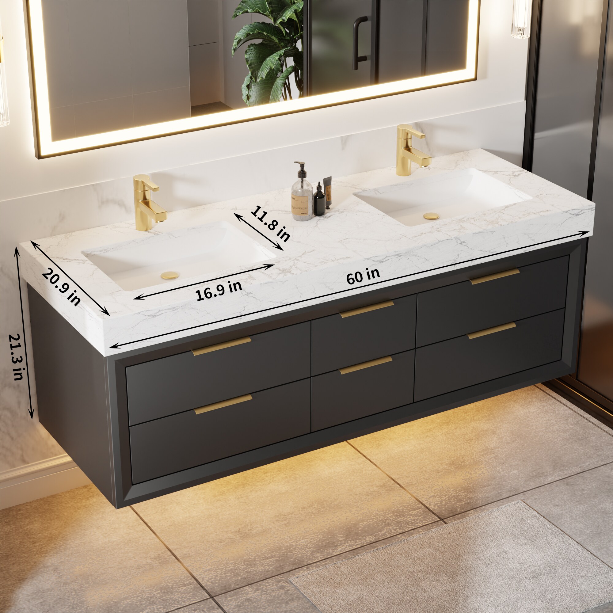 Iseryn AAB60V9BL Bath-Vanity-Combo - View #6