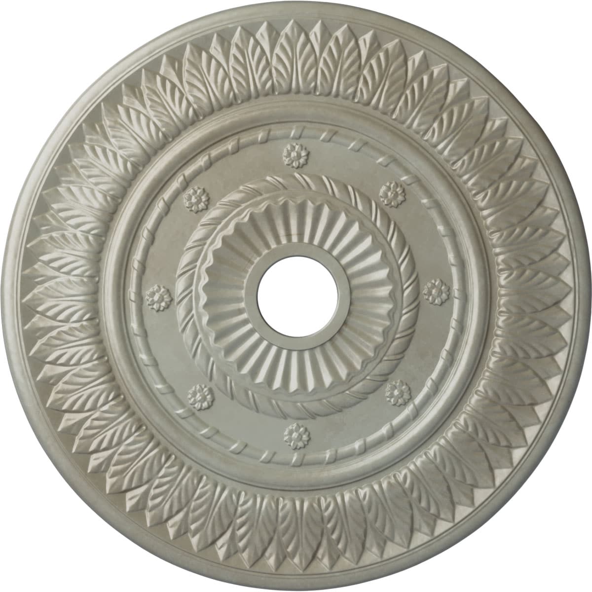 Ekena Millwork CM26LFFLS Leaf 26.75-in W x 26.75-in L Painted Flash Gold Polyurethane Whole Ceiling Medallion