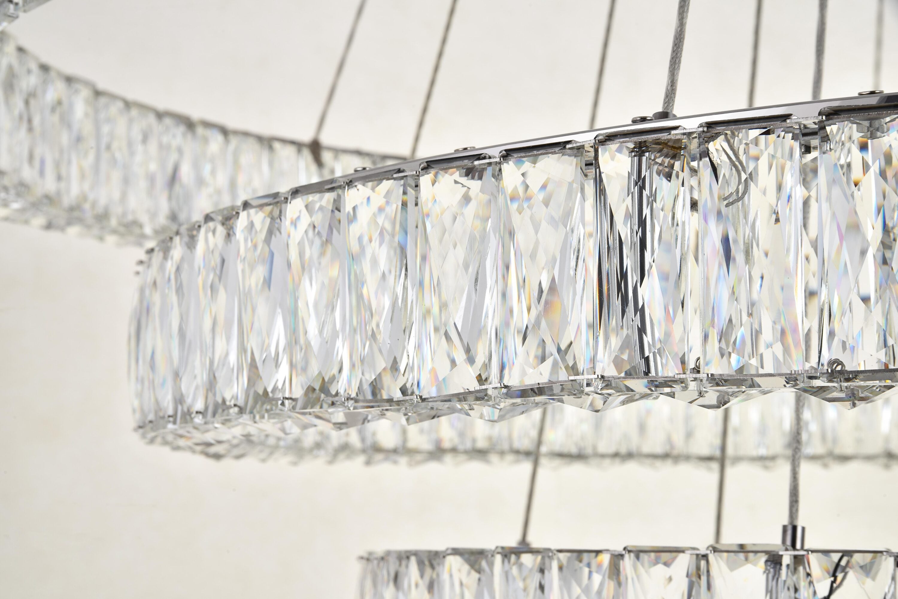 Monroe Chrome Drum LED Chandelier with Clear Crystals