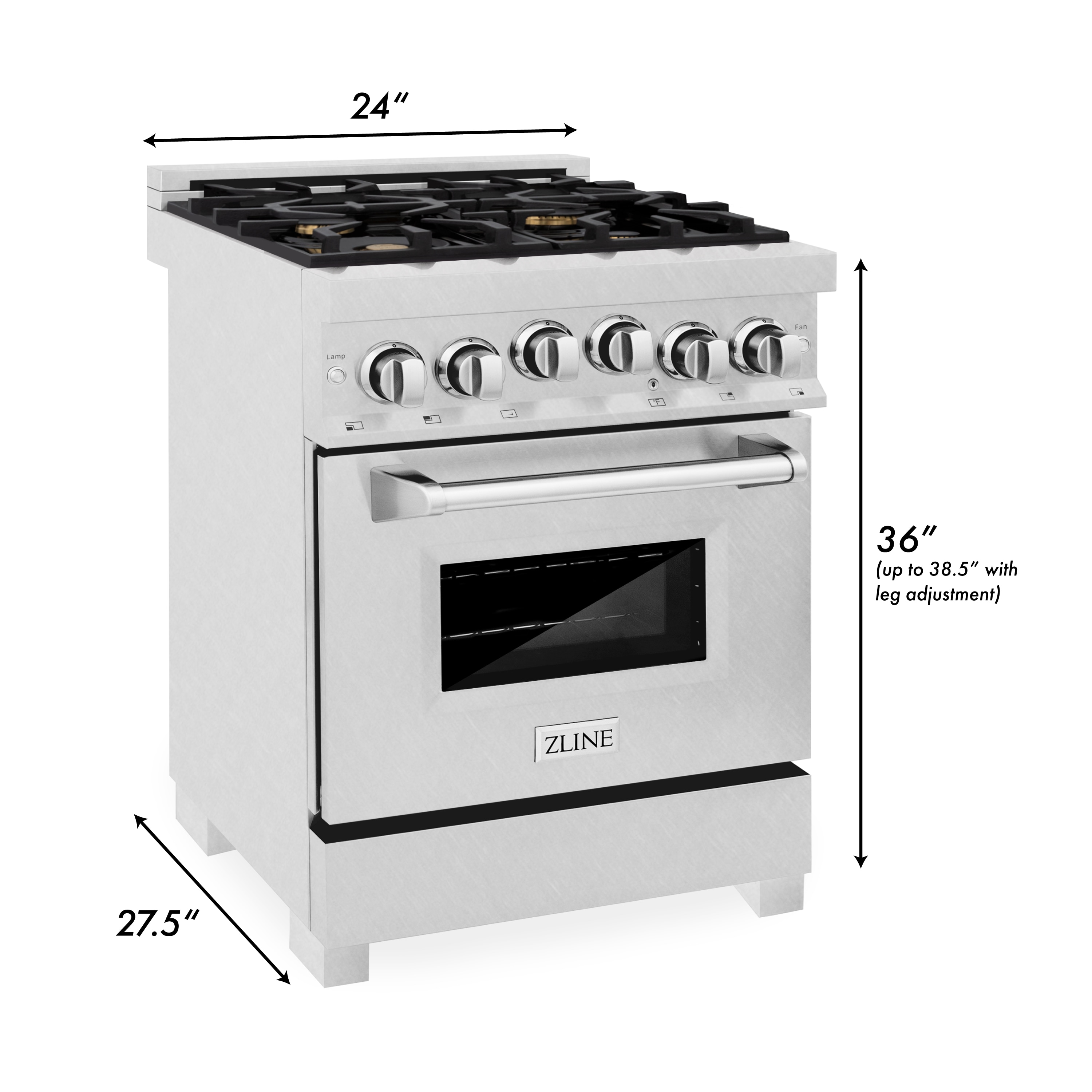 ZLINE 2-Pc Package - 36 Gas Range & Vent Hood in Stainless