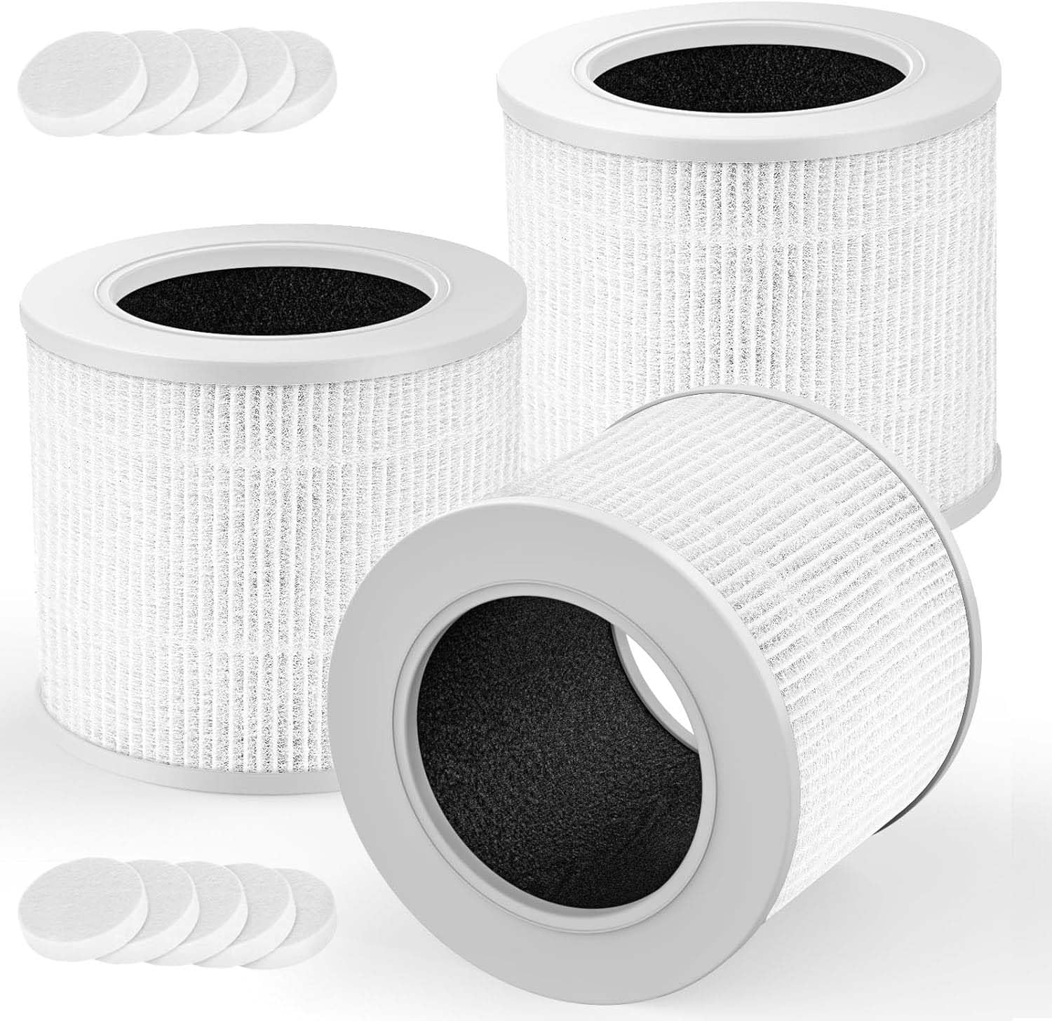 Phyfalip  3 pack Core Mini replacement filter for air purifiers high efficiency activated carbon captures airborne particles improves air quality