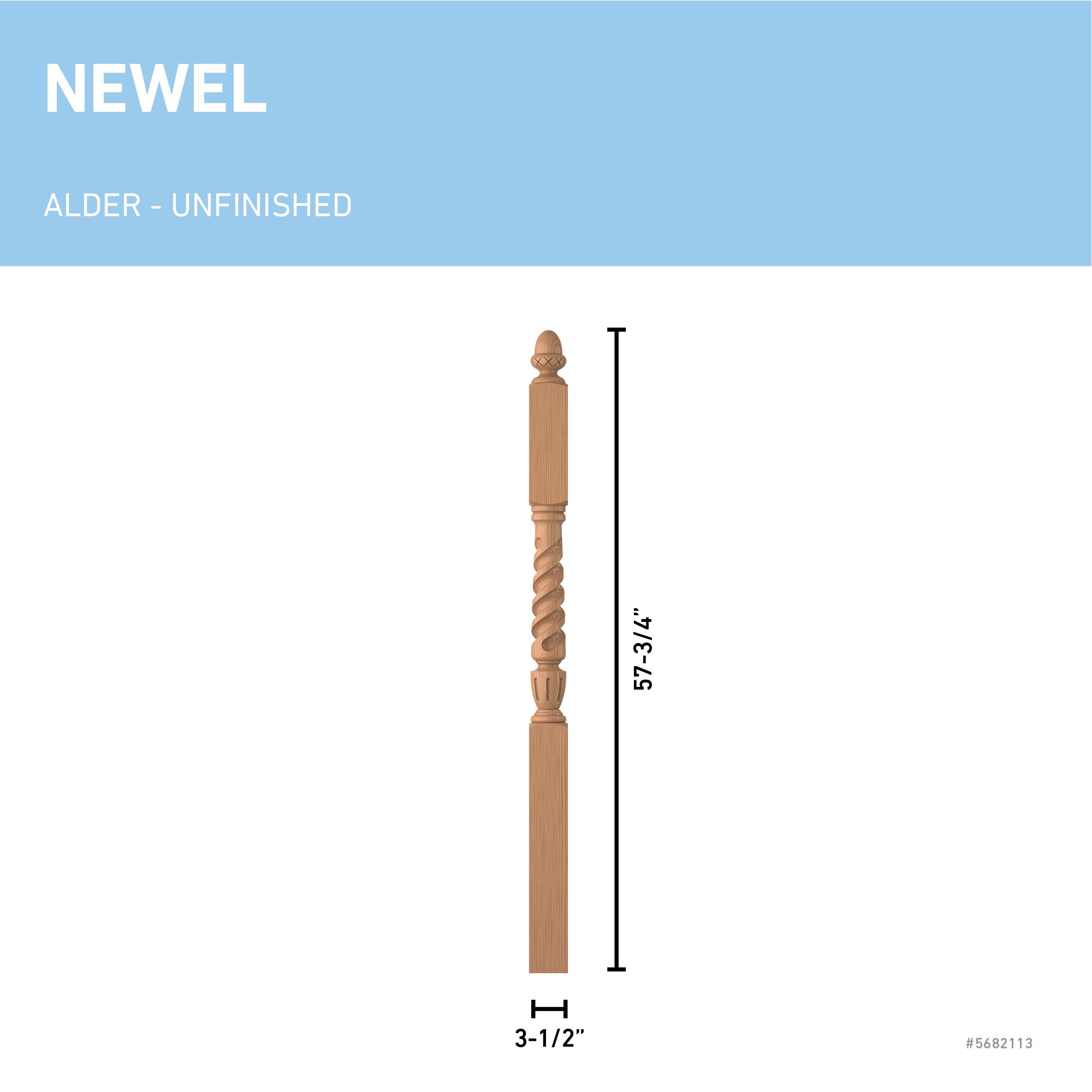 L.J. Smith Stair Systems LJT-3045-AL Interior-Stairpart-Newel-Posts - View #3