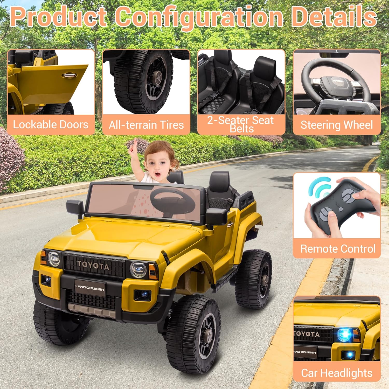Garvee 24V Kids Electric 4 Wheeler - Toyota Licensed Power Wheels