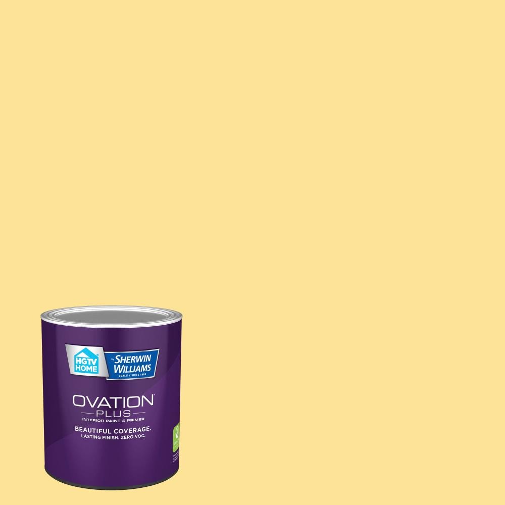 HGTV HOME by Sherwin-Williams 3003-2B-2557207 Ovation Plus Satin Sun Glow 3003-2B Latex Interior Paint Paint + Primer ( 1-quart )